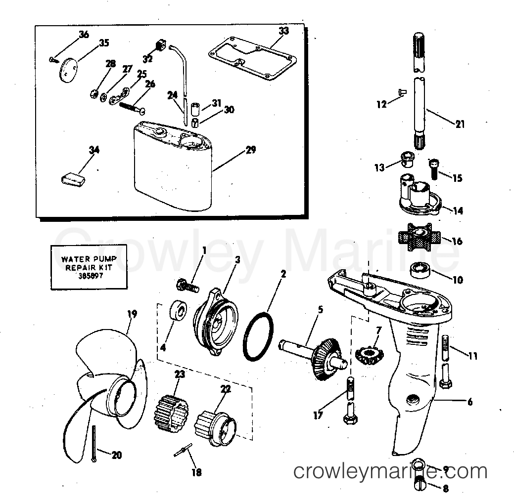 1972 Outboard 2 - 2R72M - GEARCASE