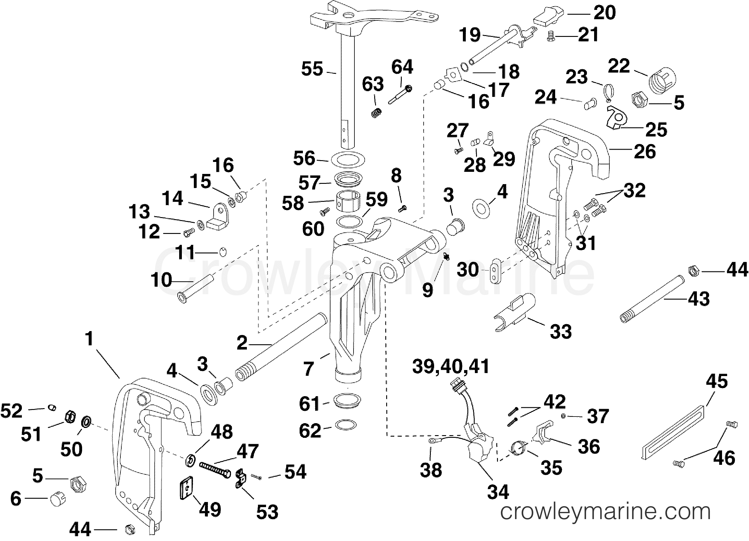 2010 Evinrude Outboards 40 - E40DPLISF SWIVEL BRACKET section