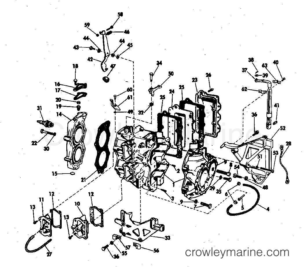 1973 Outboard 20 - 20RL73A - CYLINDER & CRANKCASE