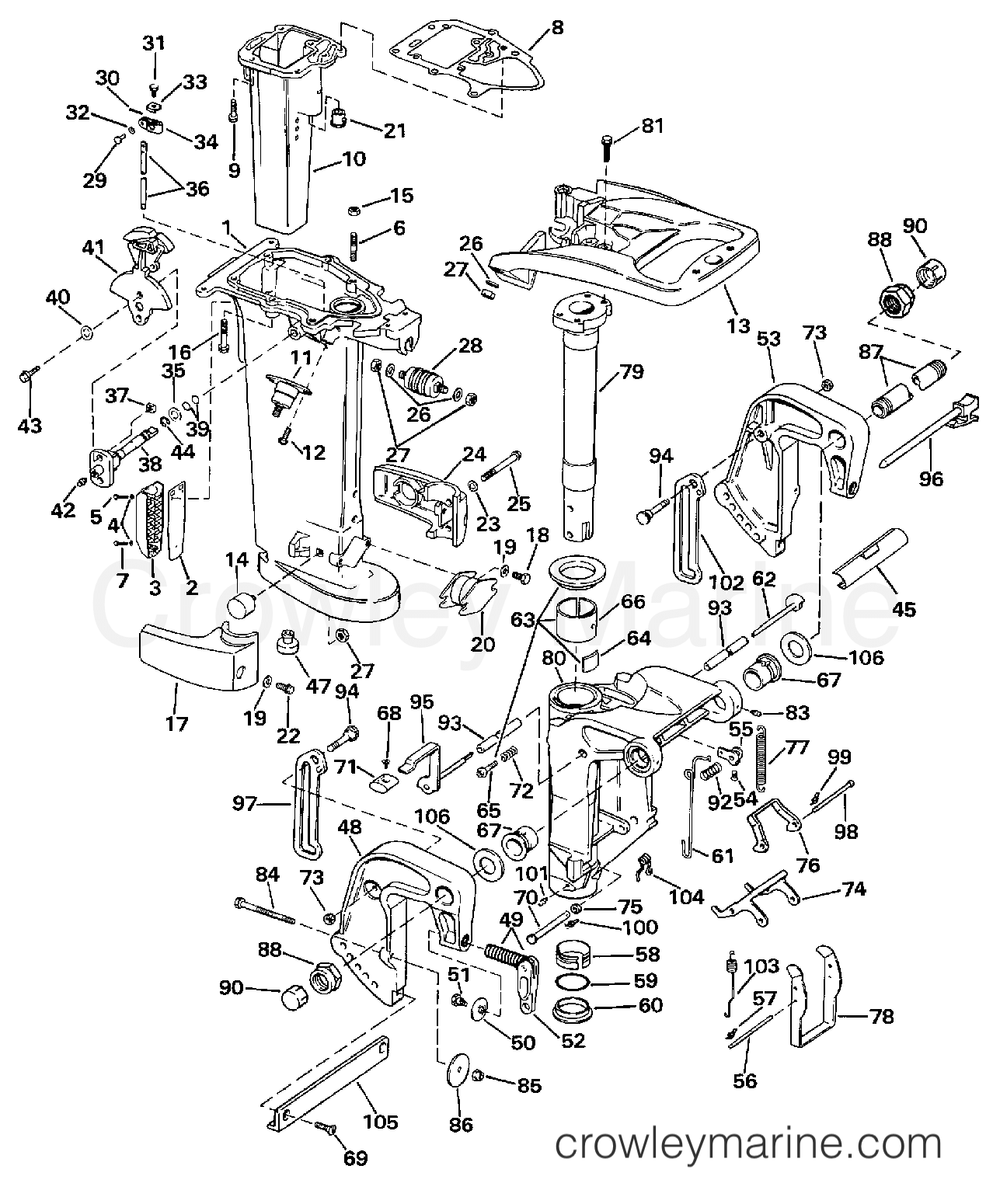 1997 Outboard 30 - J30TEEUD - MIDSECTION