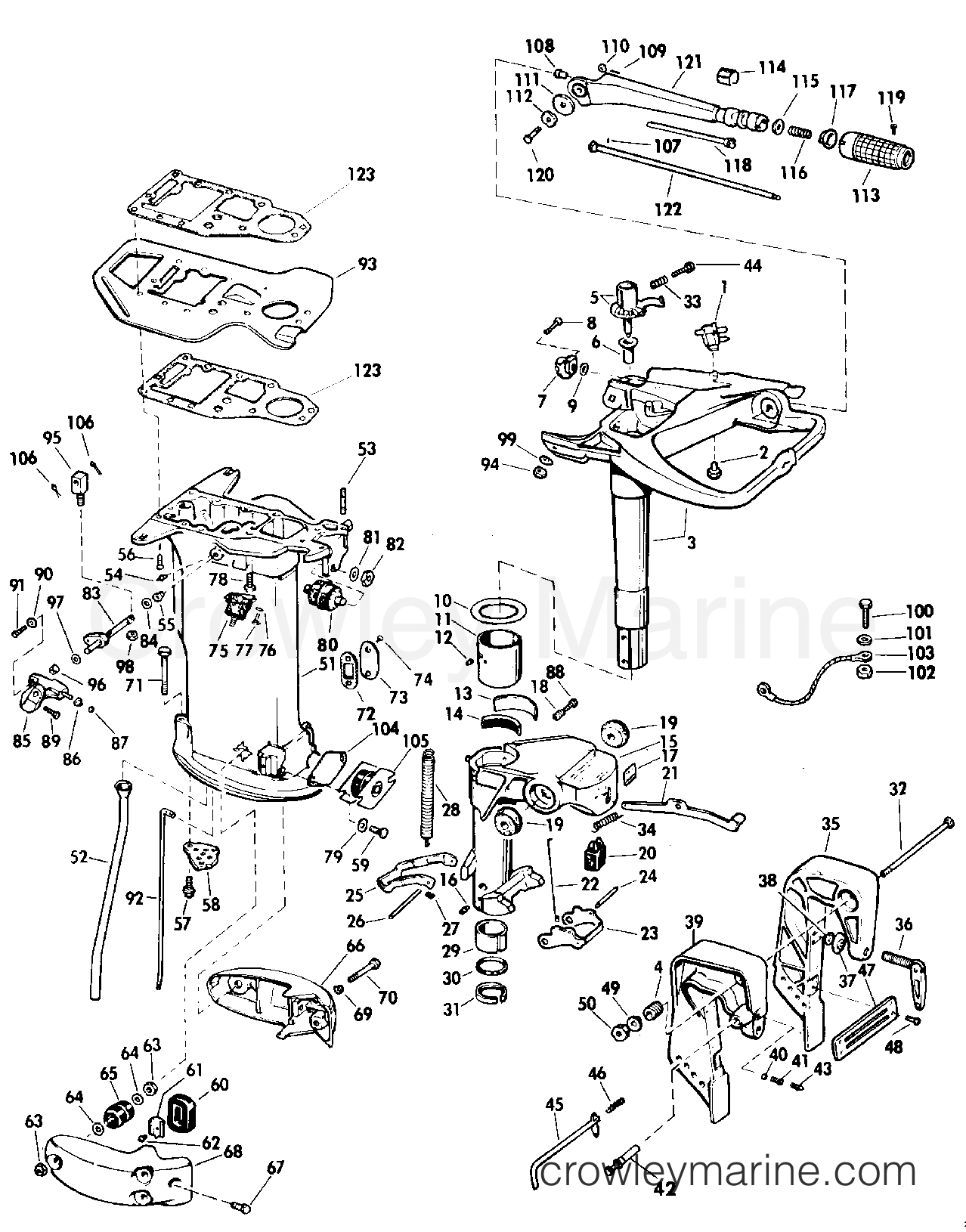 1984 Outboard 40 - J40RWCRA - MIDSECTION