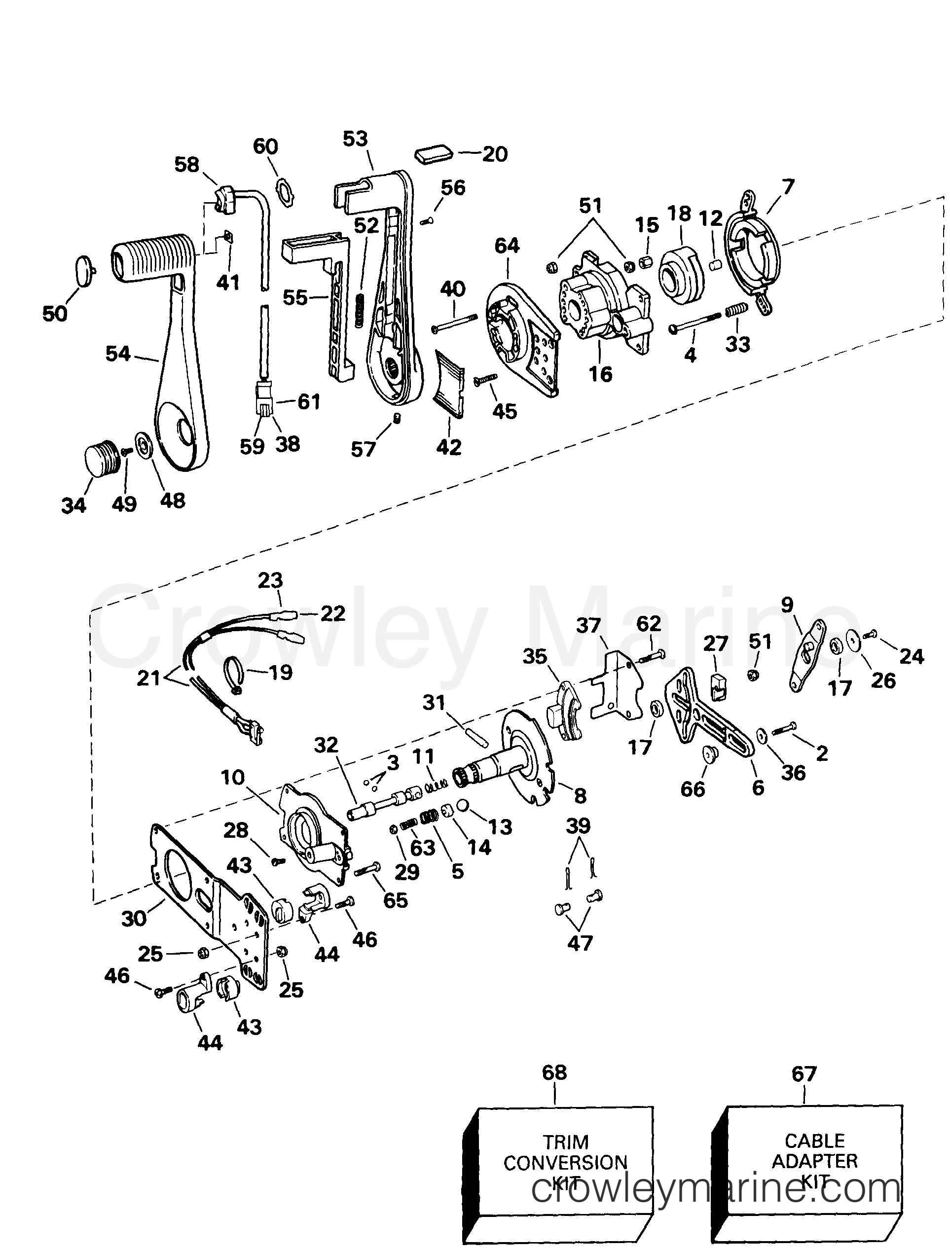 1999 Rigging Accessories - Remote Controls - REMOTE CONTROL ASSEMBLY -- CONCEALED SIDE MOUNT