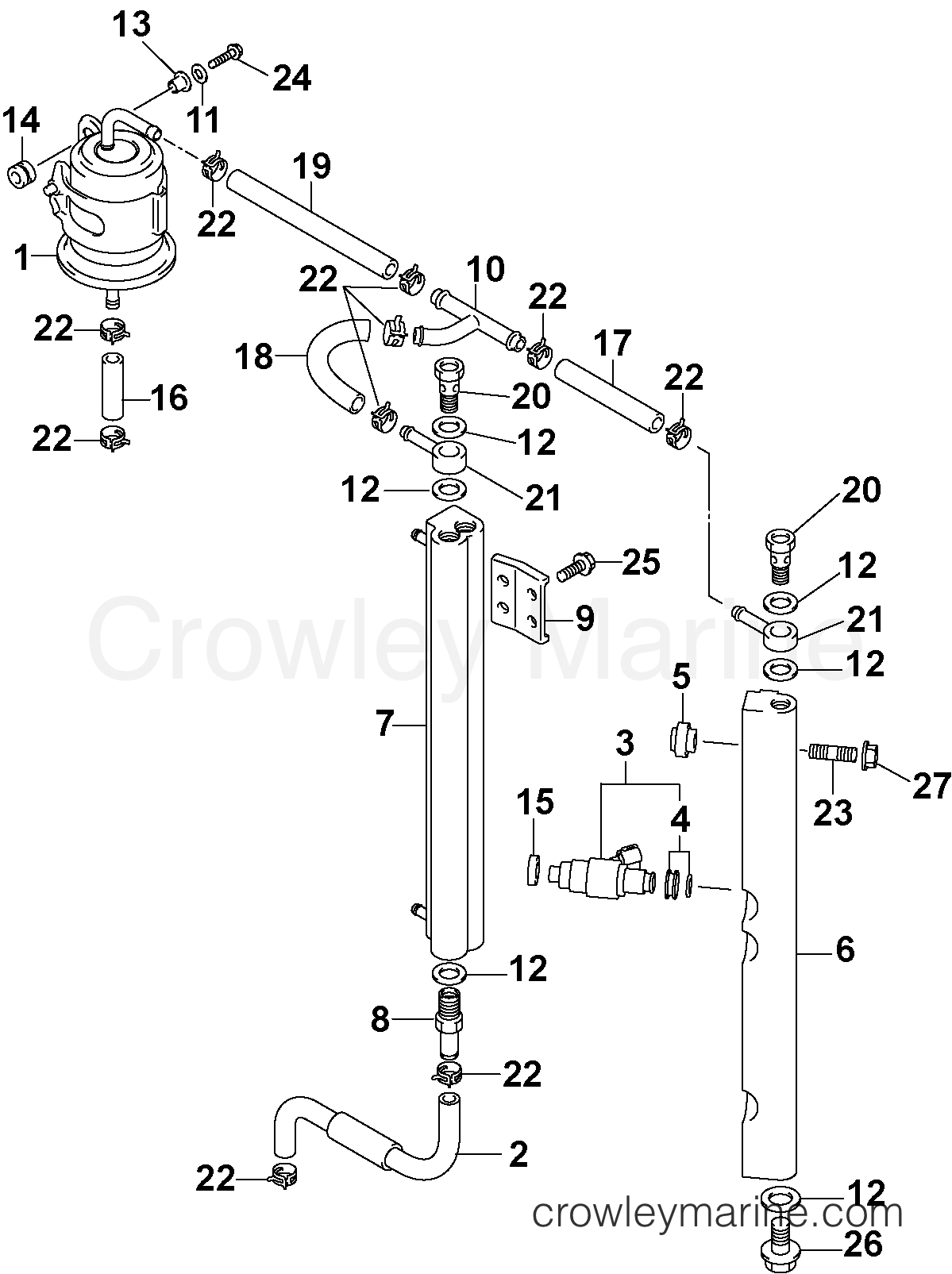 2004 Outboard 140 - J140PL4SRC - FUEL INJECTOR