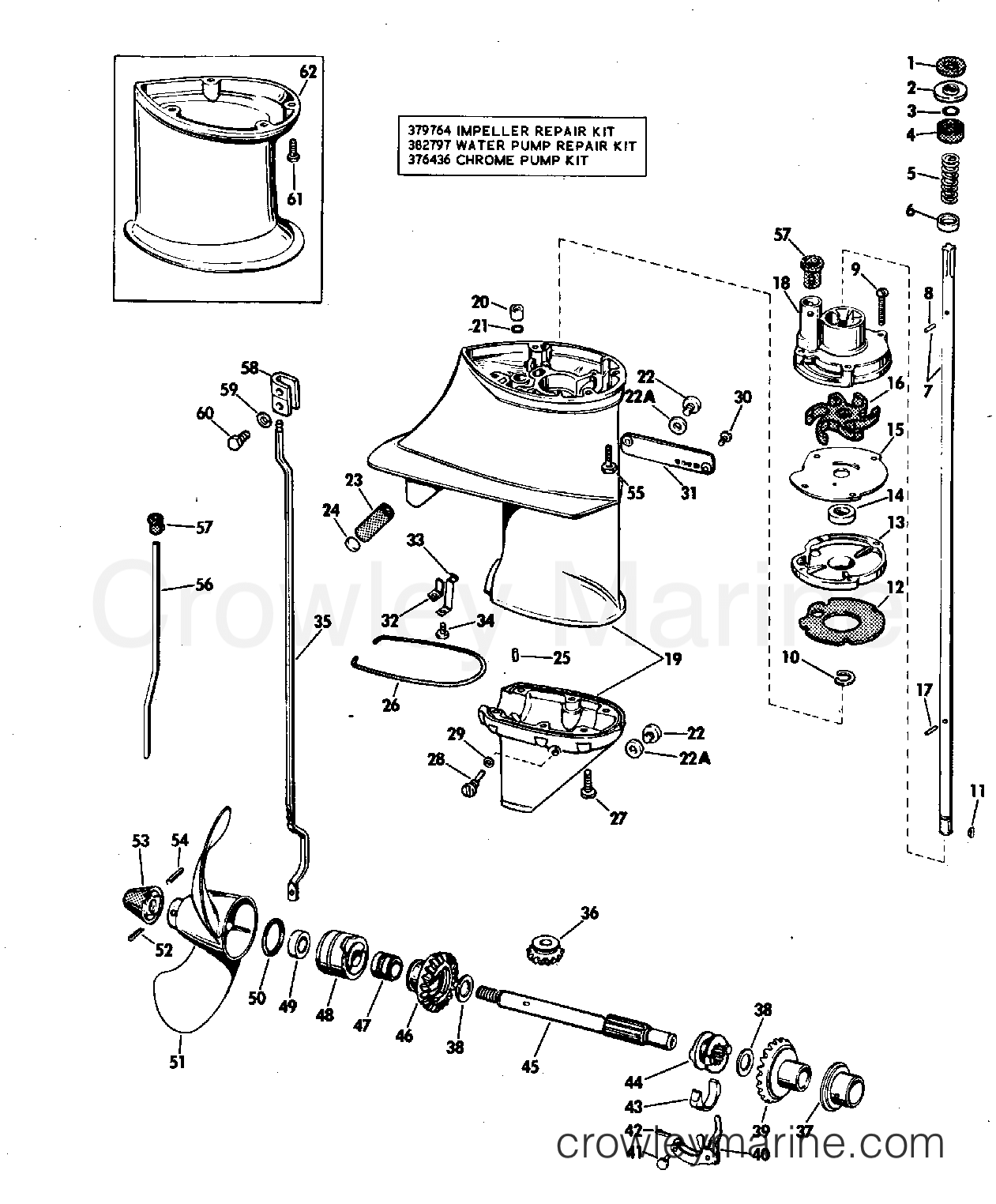 1971 Outboard 6 - 6RL71E - GEARCASE