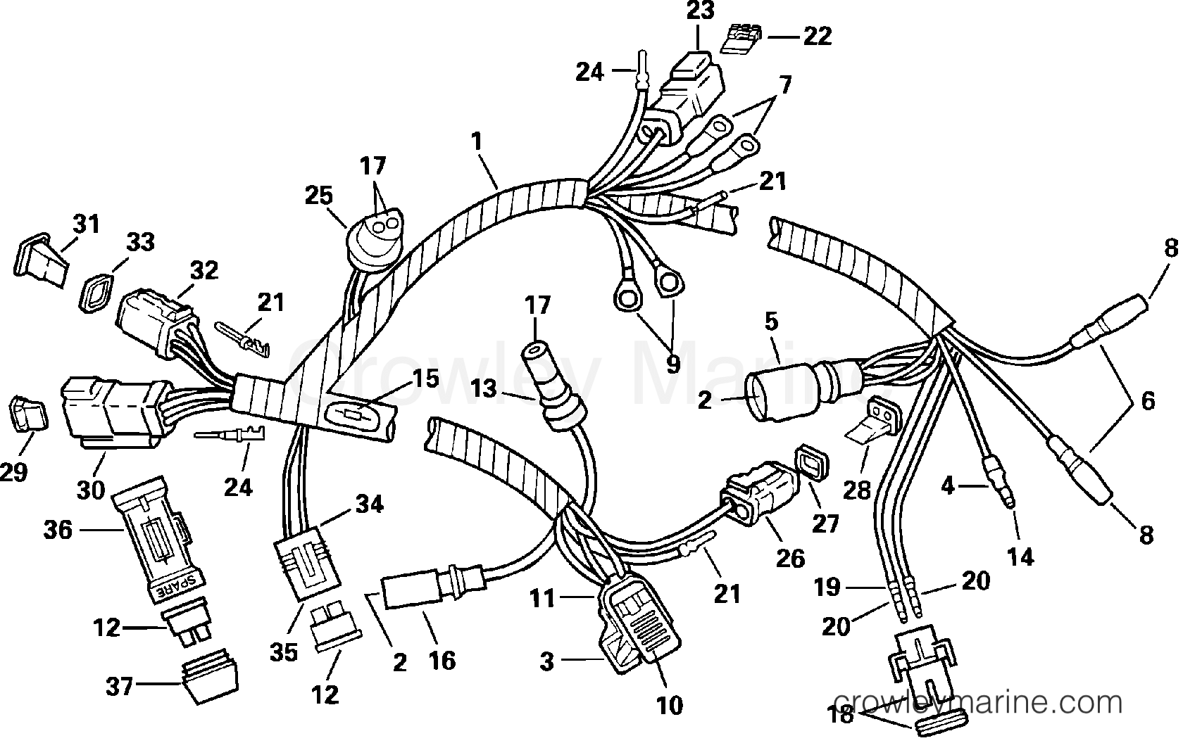 2005 Outboard 150 - J150GLSOB - ENGINE HARNESS ASSEMBLY