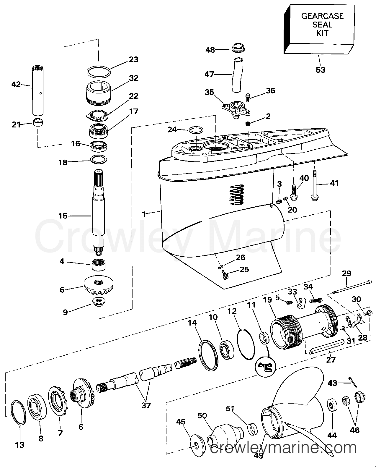 1993 Stern Drive 5.8 - 58FAPPJVB - LOWER GEARCASE