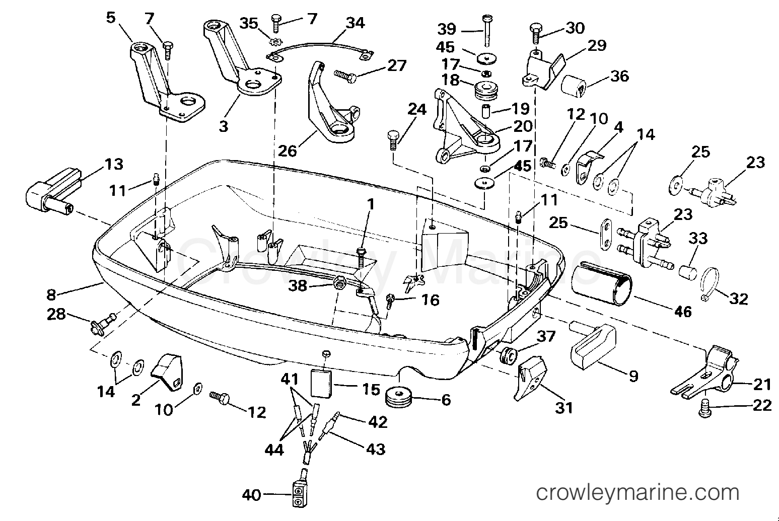 1990 Outboard 60 - J60TTLESM - LOWER ENGINE COVER