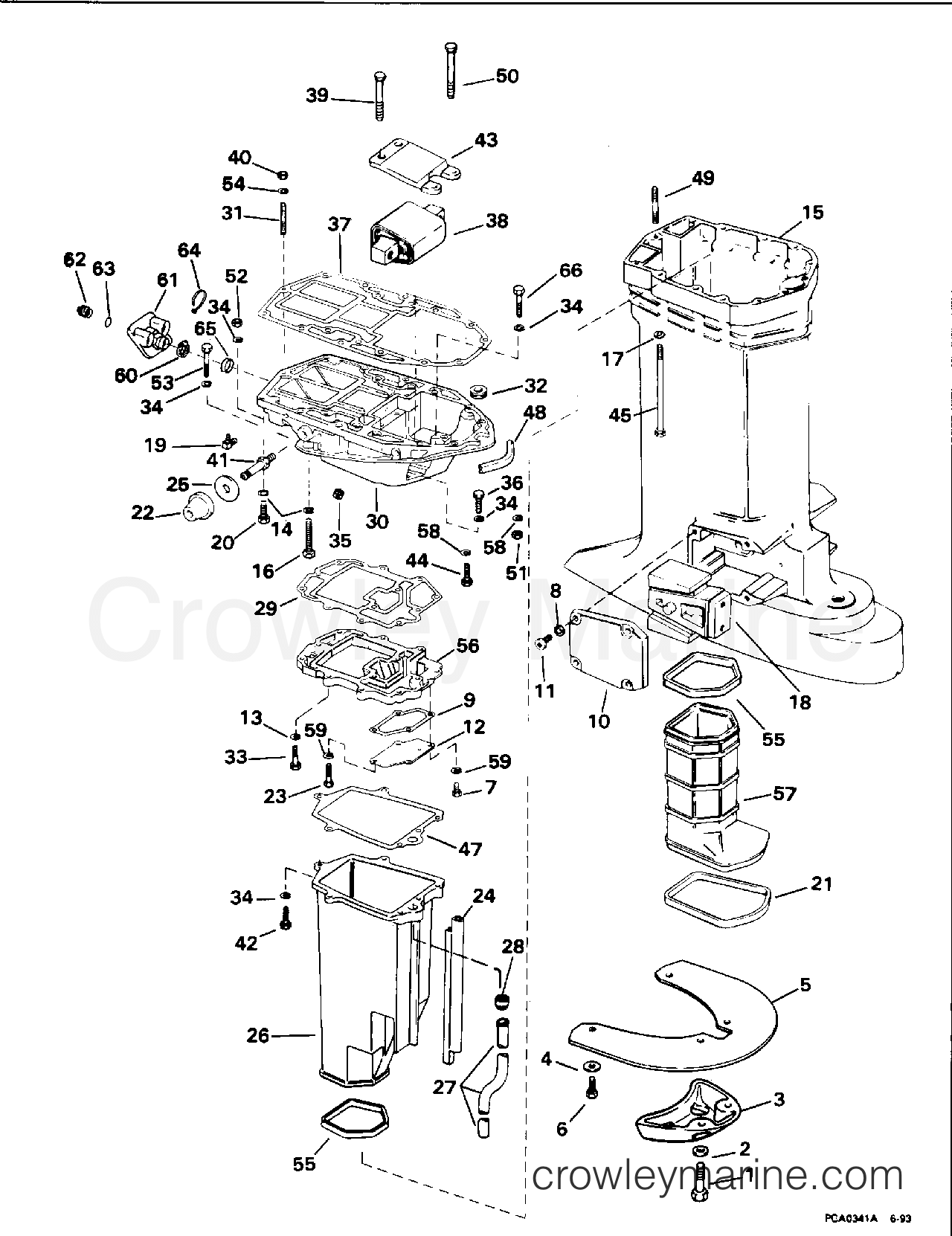 1994 Evinrude Outboards 185 - E185ESERK EXHAUST HOUSING section
