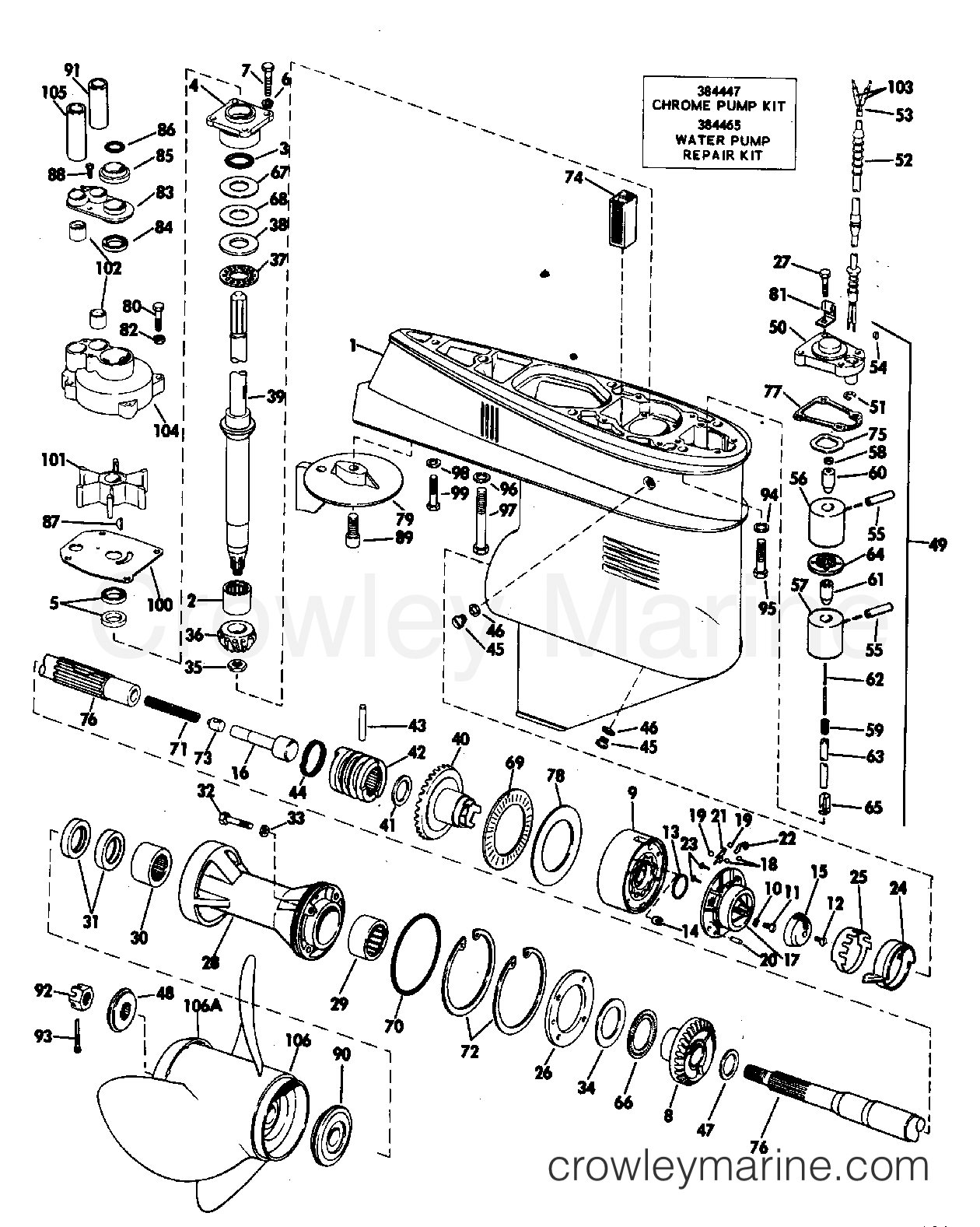 1971 Outboard 85 - 85193A - GEARCASE