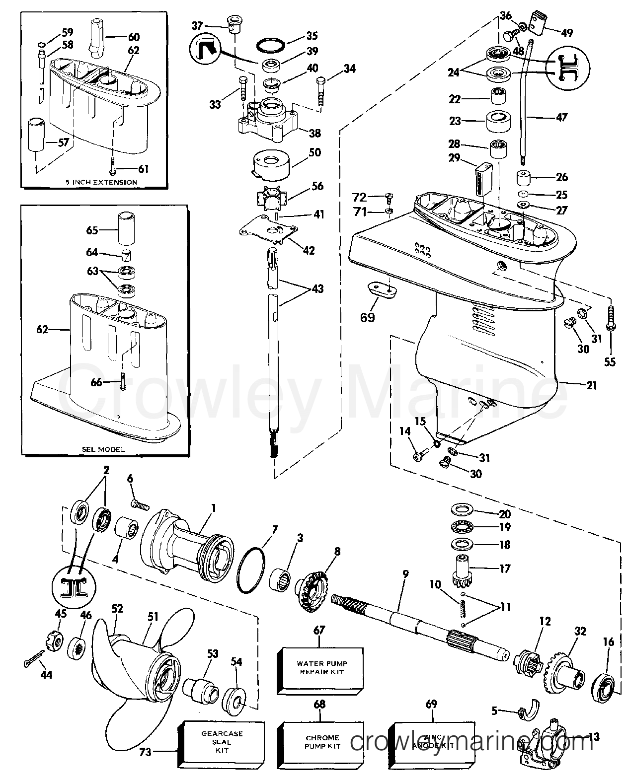1987 Outboard 15 - J15ECUD - GEARCASE
