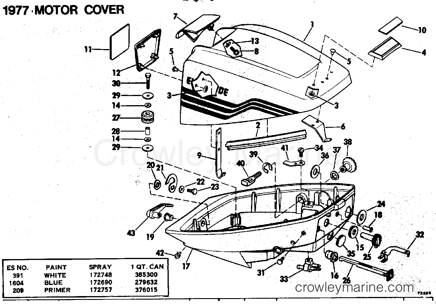 MOTOR COVER 1977 Evinrude Outboards 9.9 10724A Crowley Marine