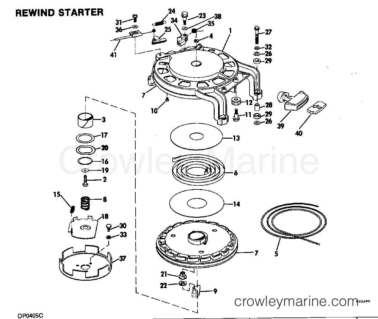 1980 Outboard 55 - J55RLCSA - REWIND STARTER