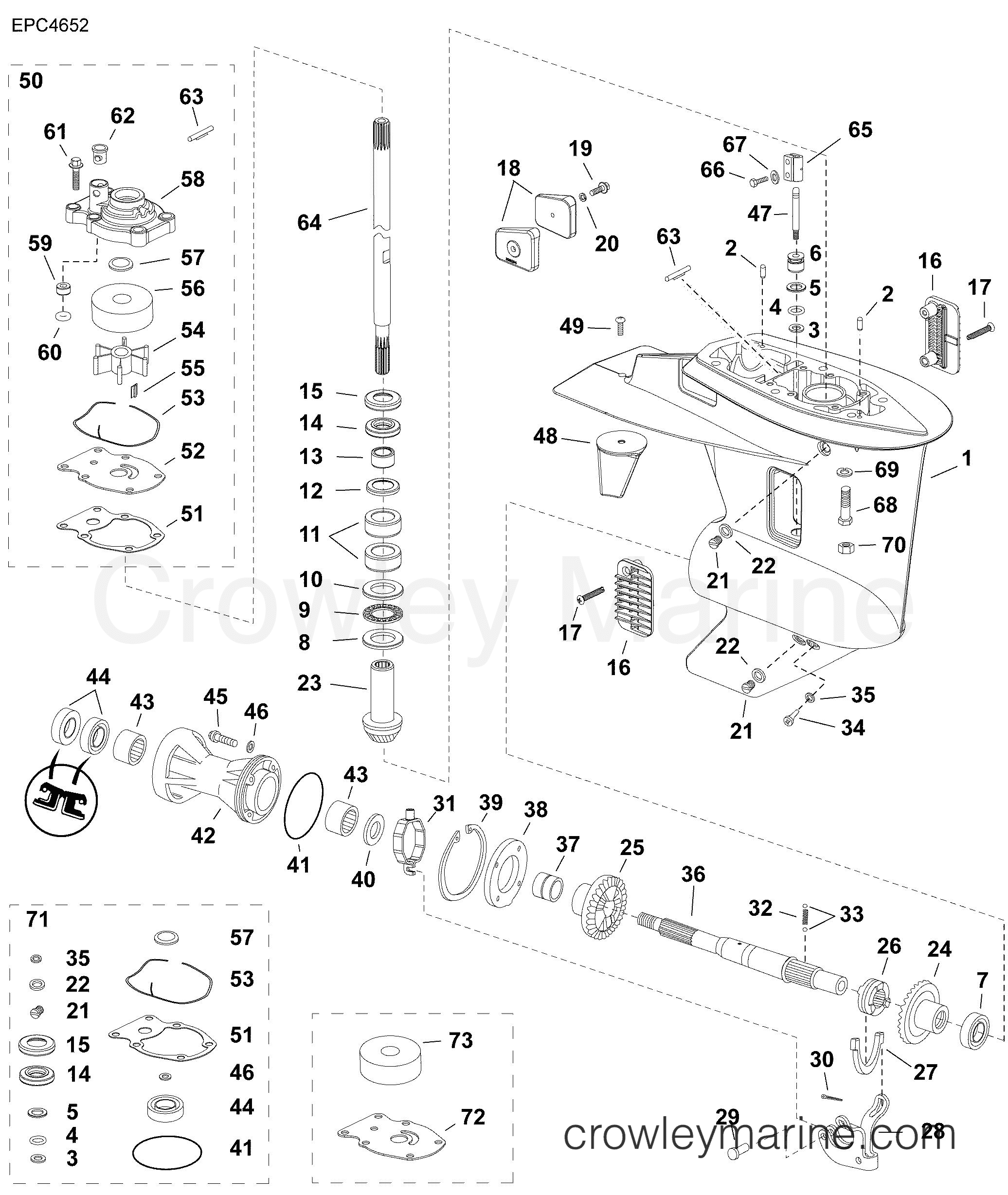 AA Outboard 30 - MFE - E30MRLAAB - GEARCASE, H-TYPE