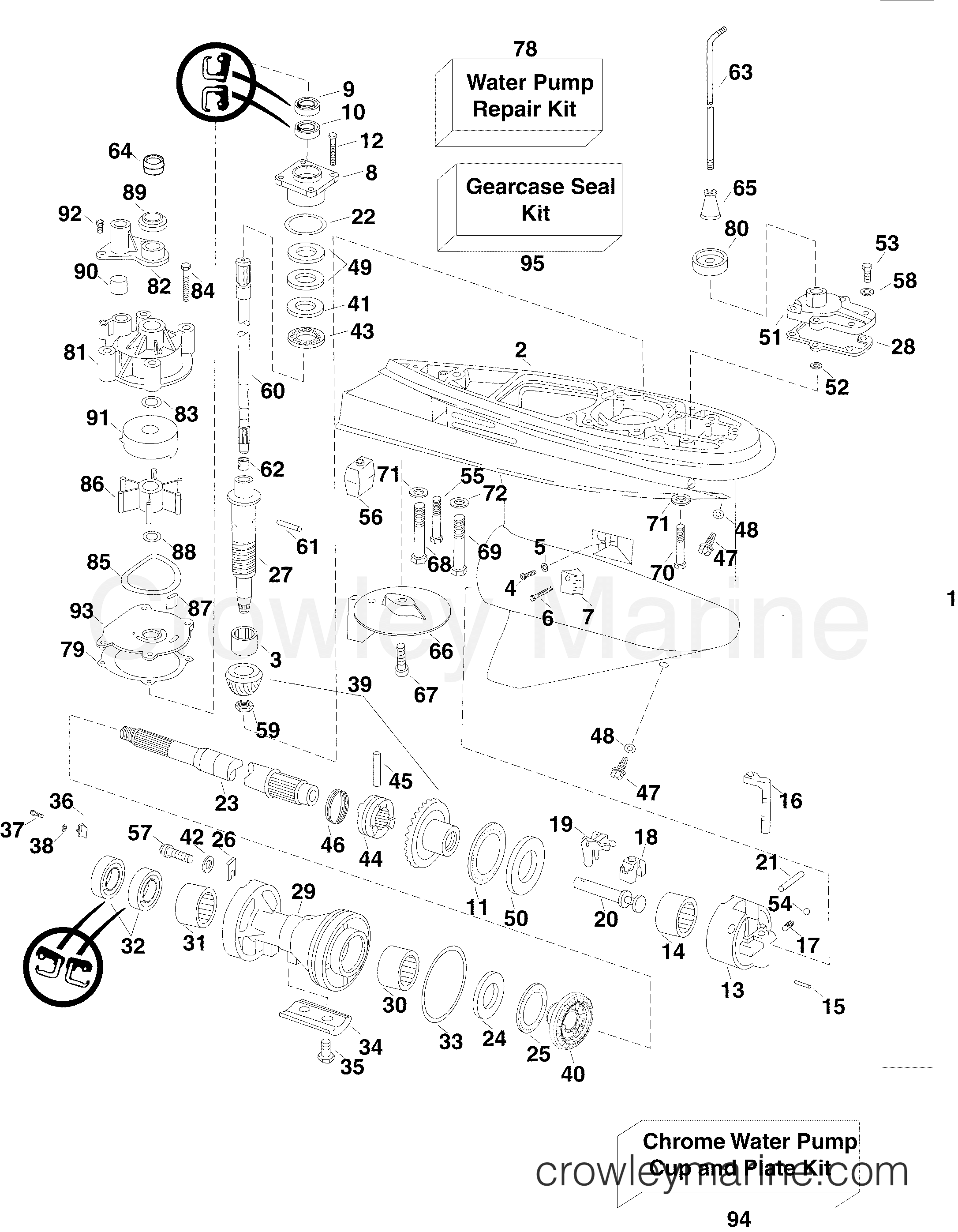 2004 Outboard 90 - E90DPXSRC - GEARCASE PX  MODELS