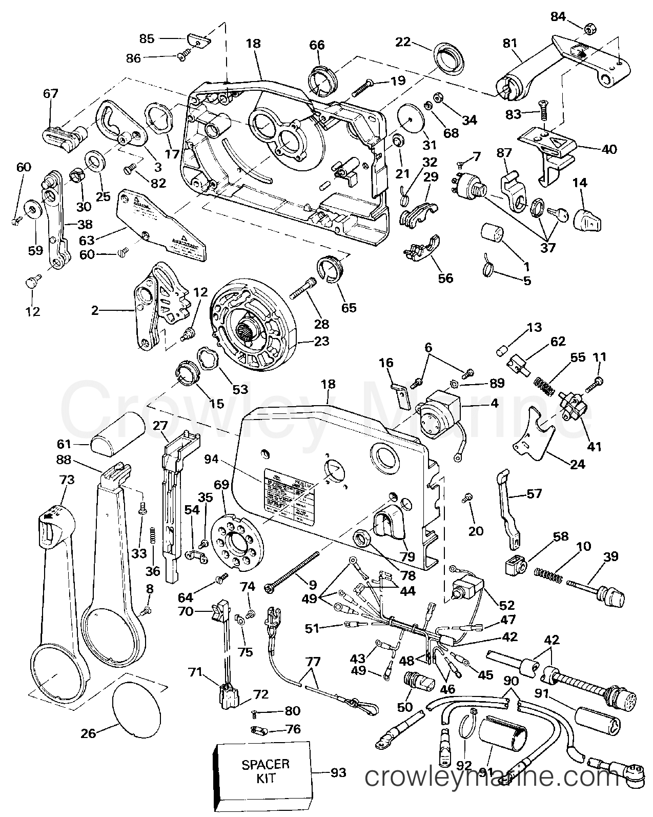 1990 Outboard 60 - E60ELESM - REMOTE CONTROL