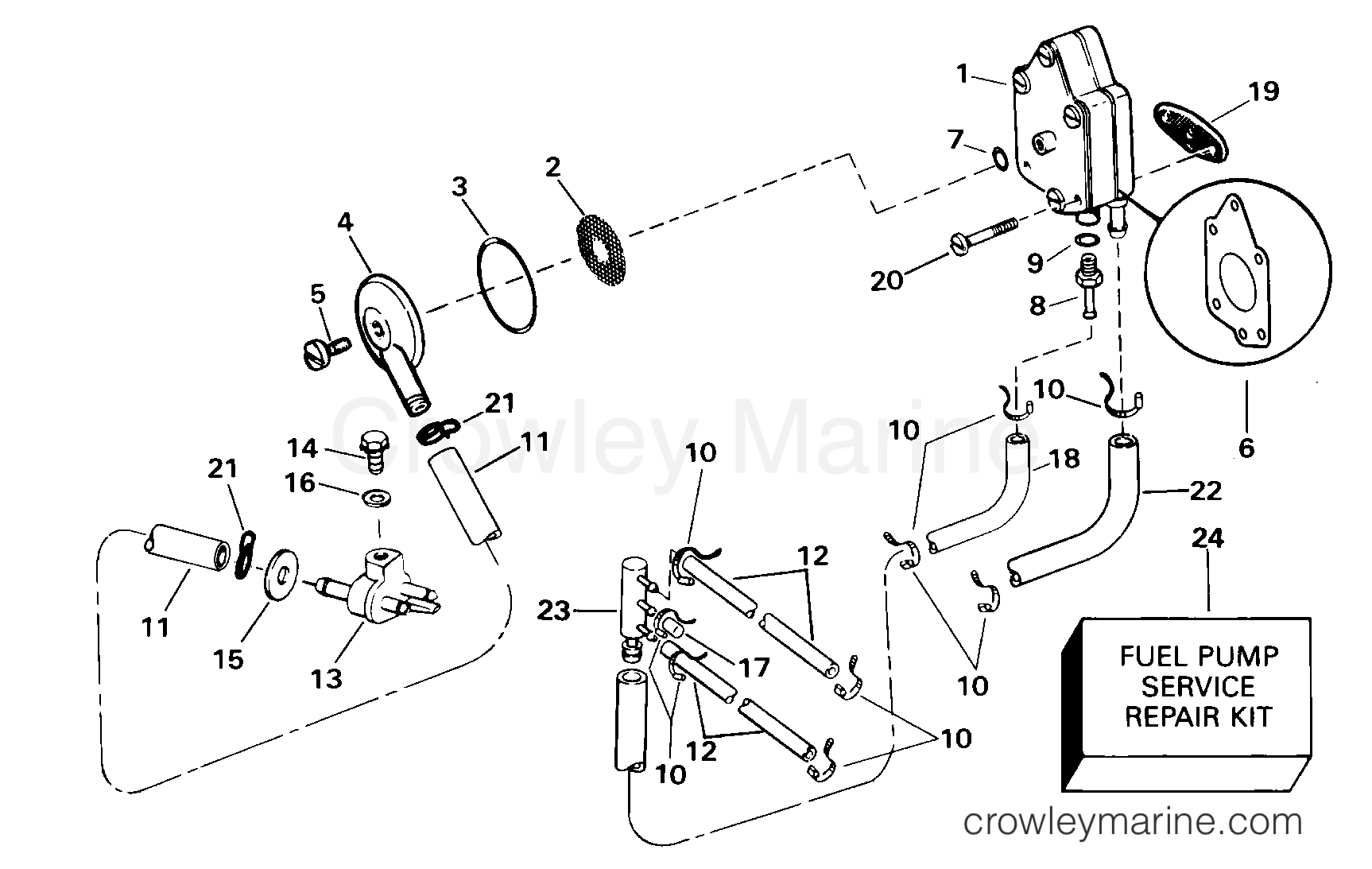 2000 Outboard 30 - J30JRSSB - FUEL PUMP & FILTER
