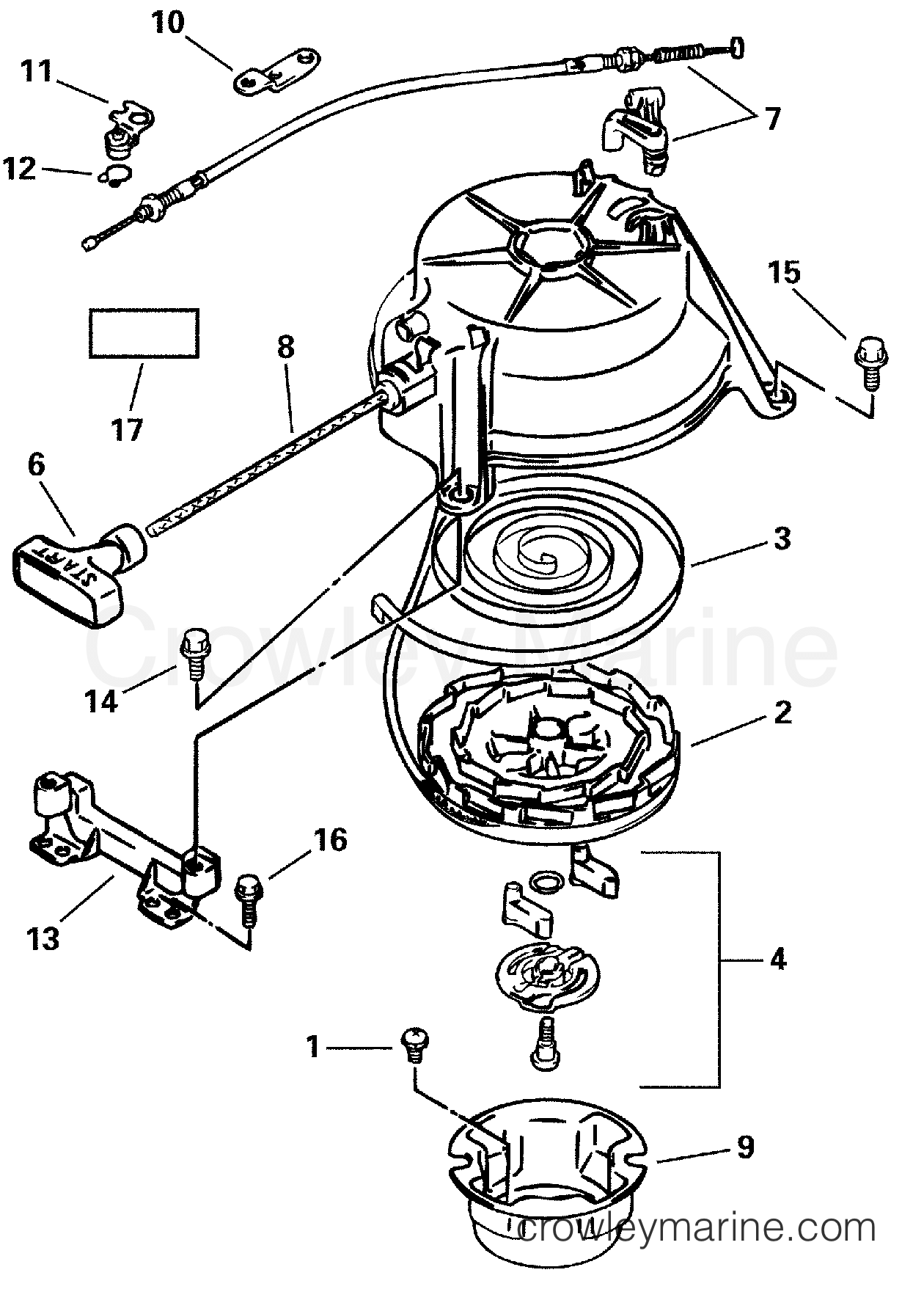 2000 Outboard 5 - J5RSSA - REWIND STARTER
