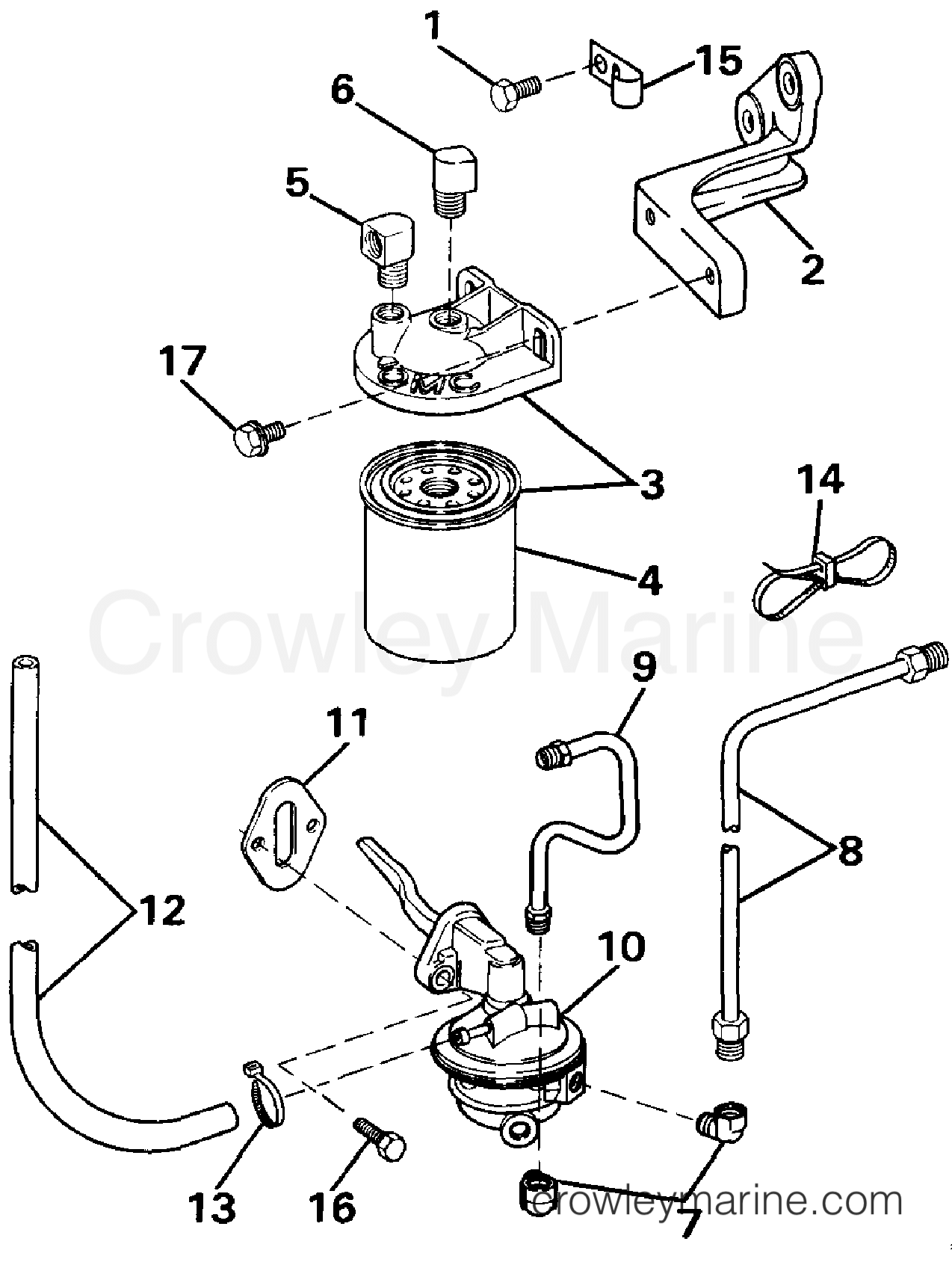 FUEL PUMP & FILTER 1991 Stern Drive 5.8 584APLRGD Crowley Marine