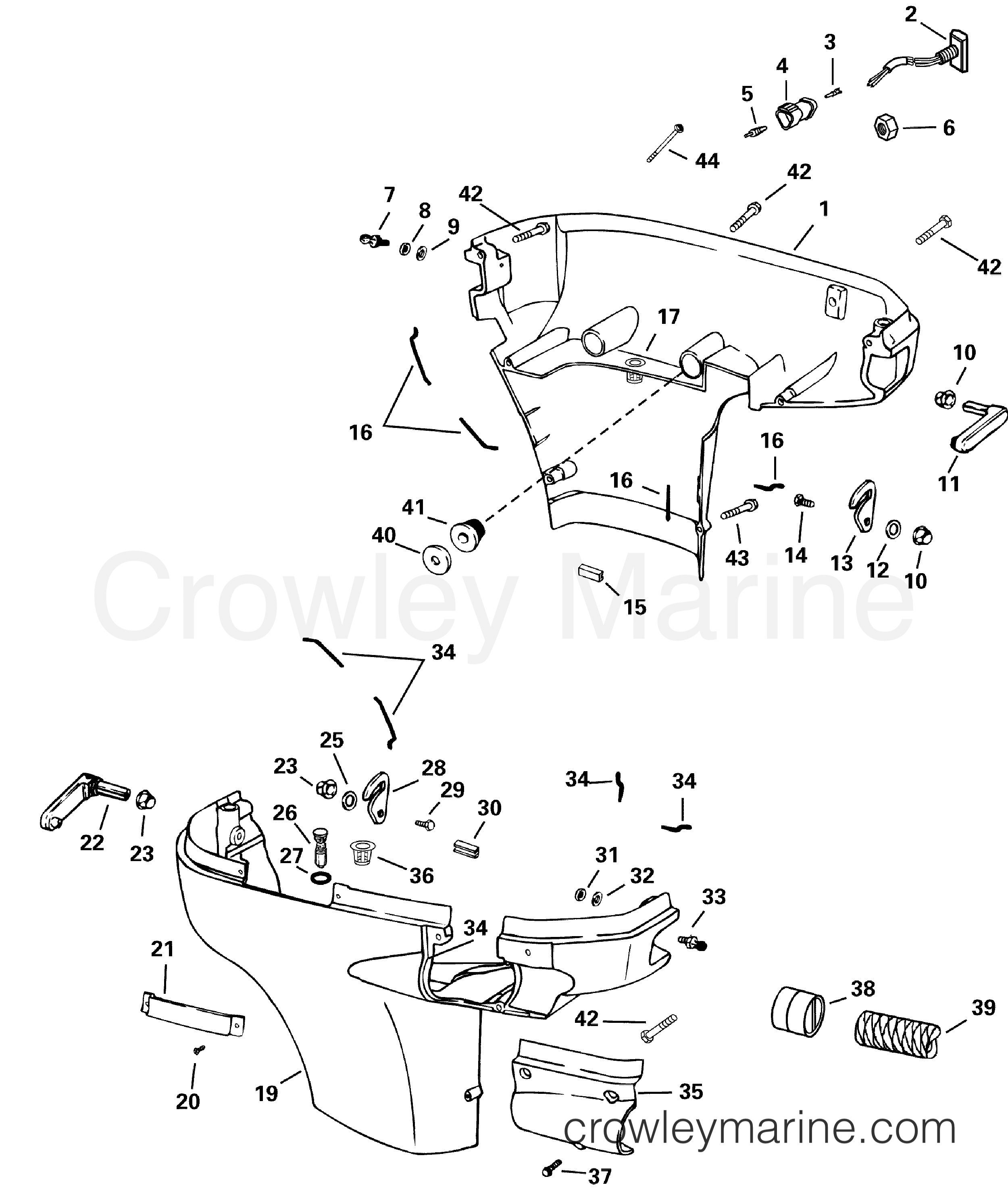 2006 Outboard 150 - E150FPLSDR - LOWER ENGINE COVER