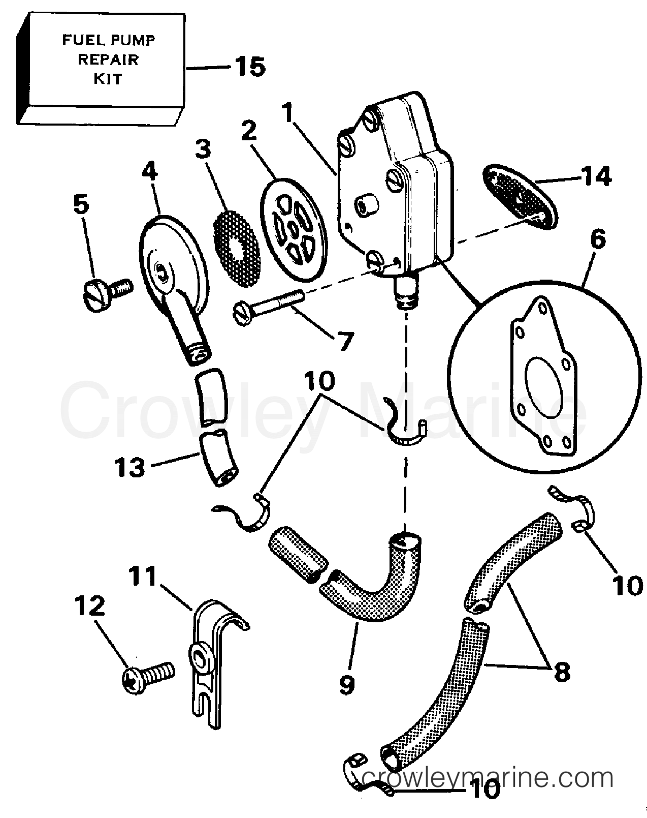 FUEL PUMP AND FILTER 1988 Johnson Outboards 48 J48ESLCCC Crowley Marine