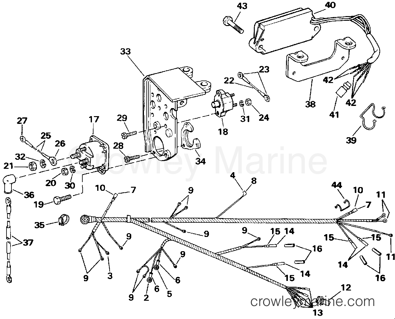 1992 Stern Drive 5 - 502BPRAMH - ENGINE WIRE AND SHIFT MODULE