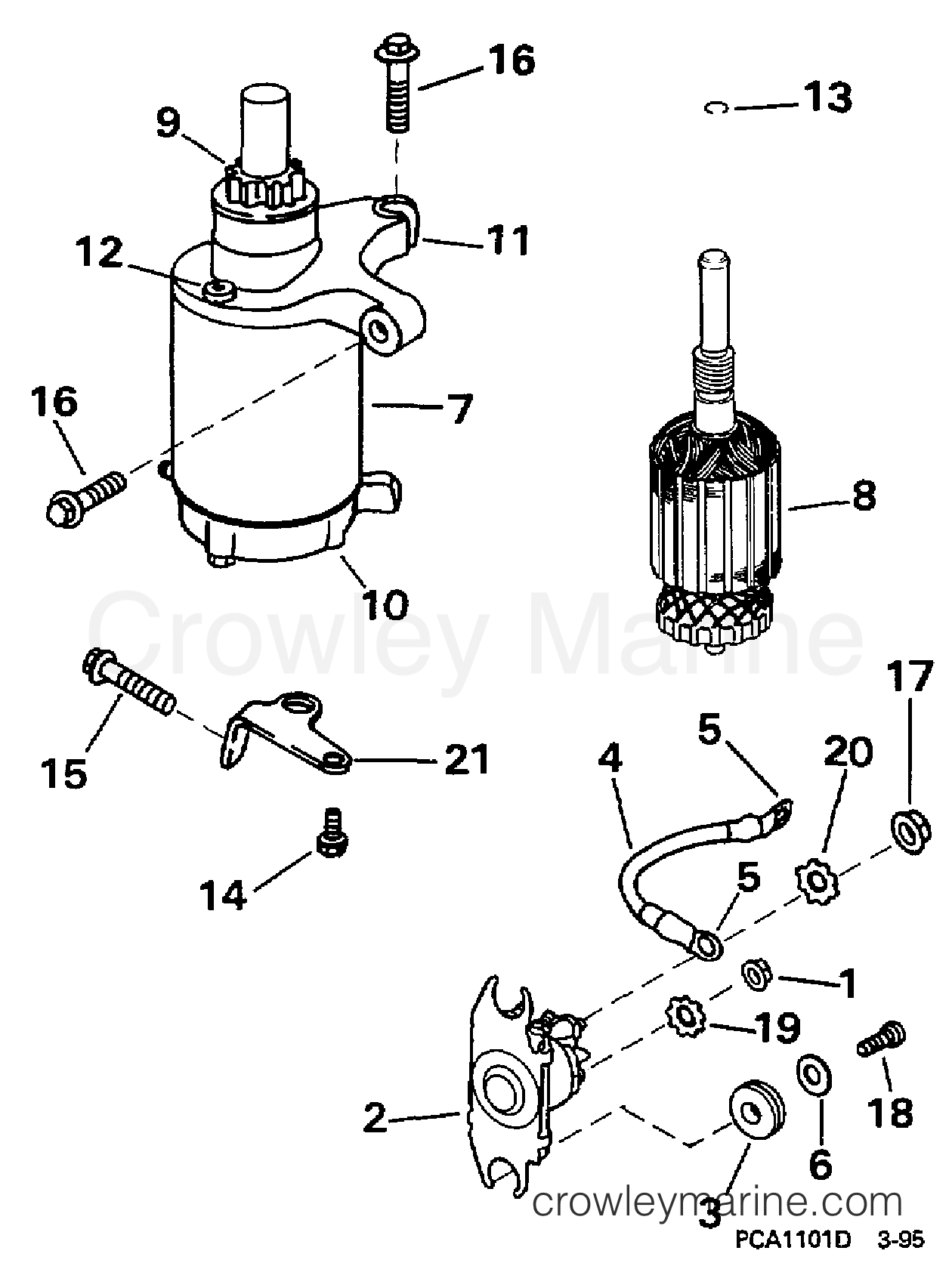 1997 Evinrude Outboards 9.9 - BE10FRELUA STARTER MOTOR & SOLENOID section