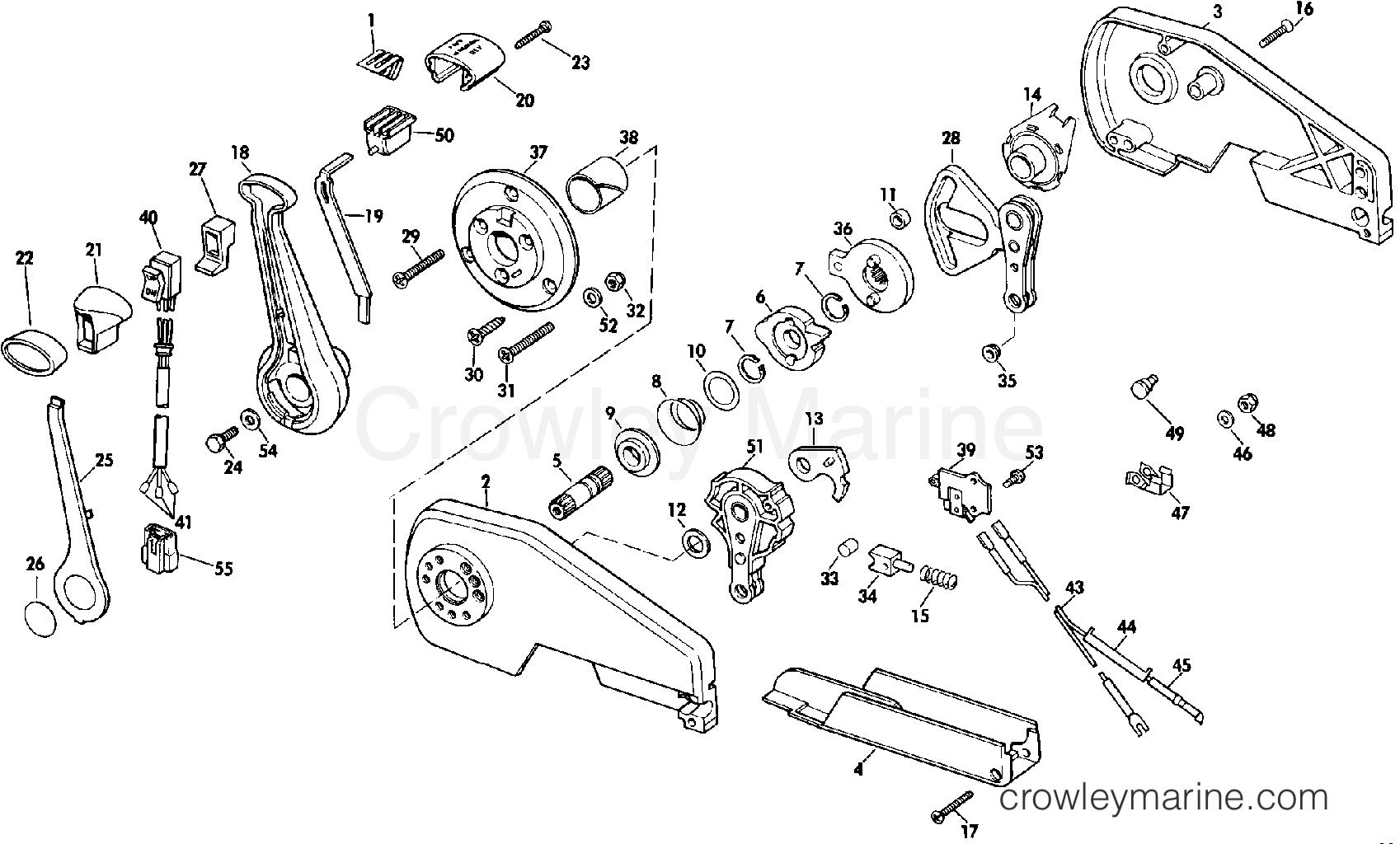1991 Rigging Accessories - Remote Controls - REMOTE CONTROL ASSEMBLY - CONCEALED SIDE MOUNT