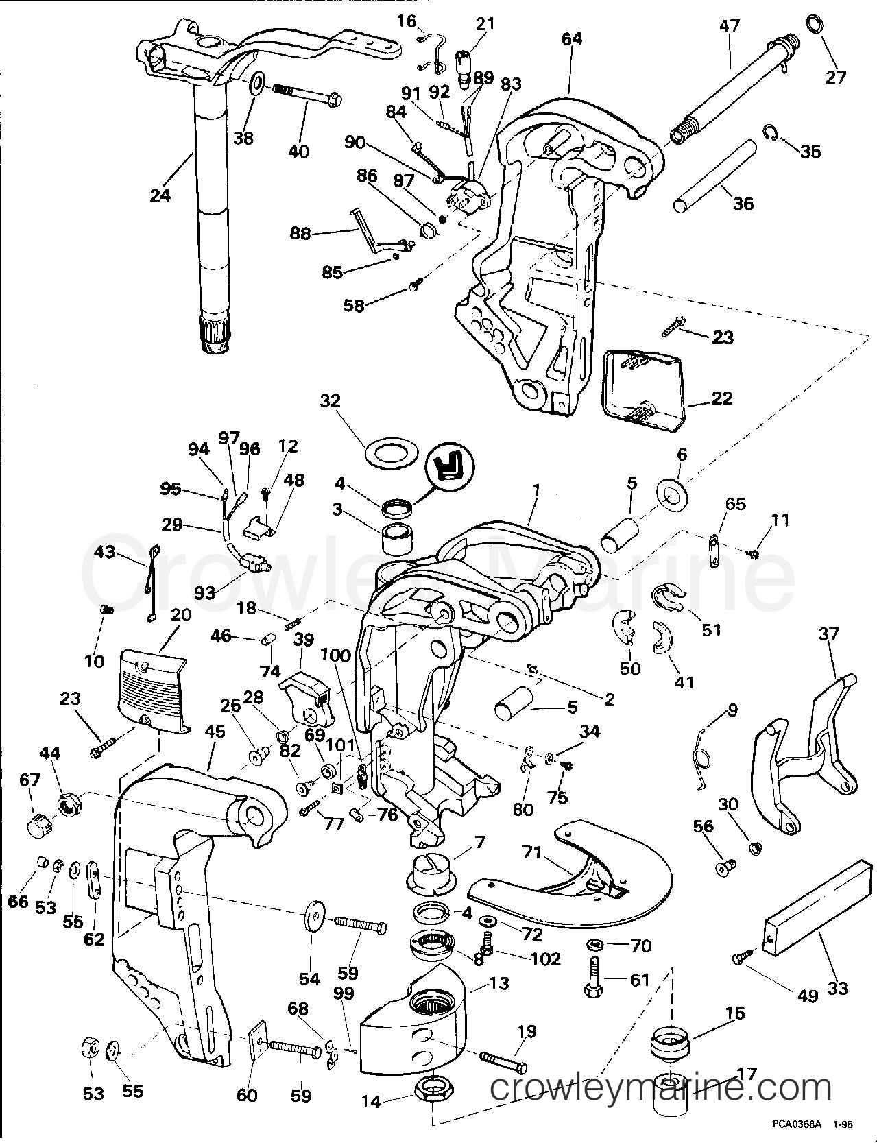1996 Outboard 130 - BJ130TLEDM - MIDSECTION