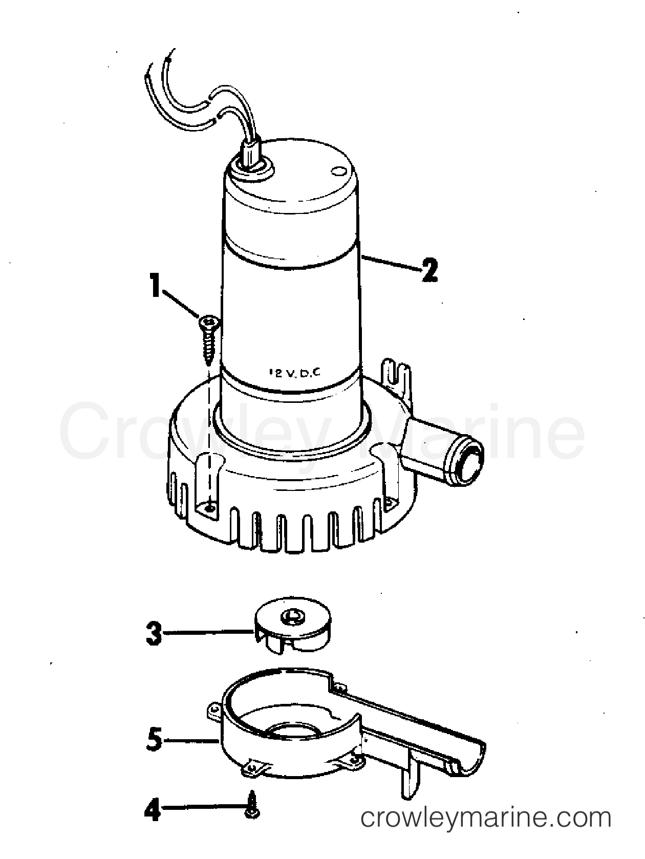 1972 Rigging Accessories - Electrical System - BILGE PUMP KIT ASSEMBLY - PUMP ONLY