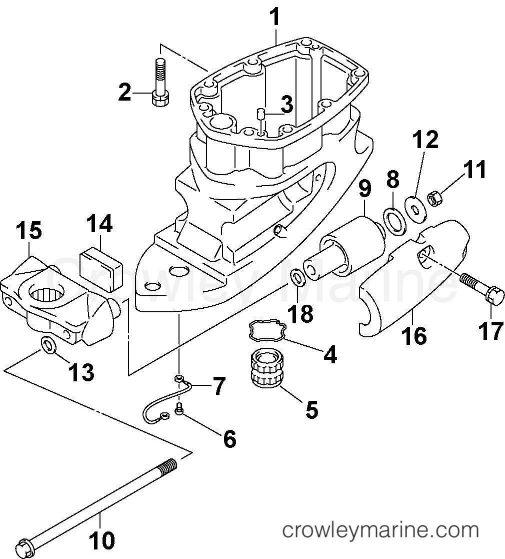 2004 Outboard 90 - J90PL4SRC - DRIVESHAFT HOUSING