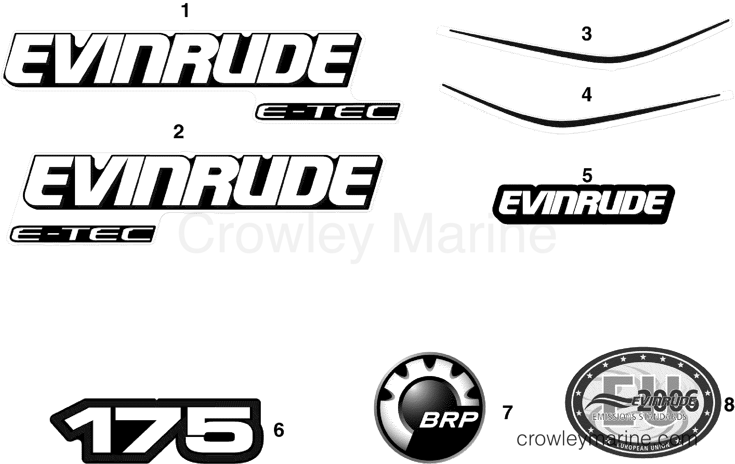 2007 Outboard 175 - E175DPLSUF - DECALS