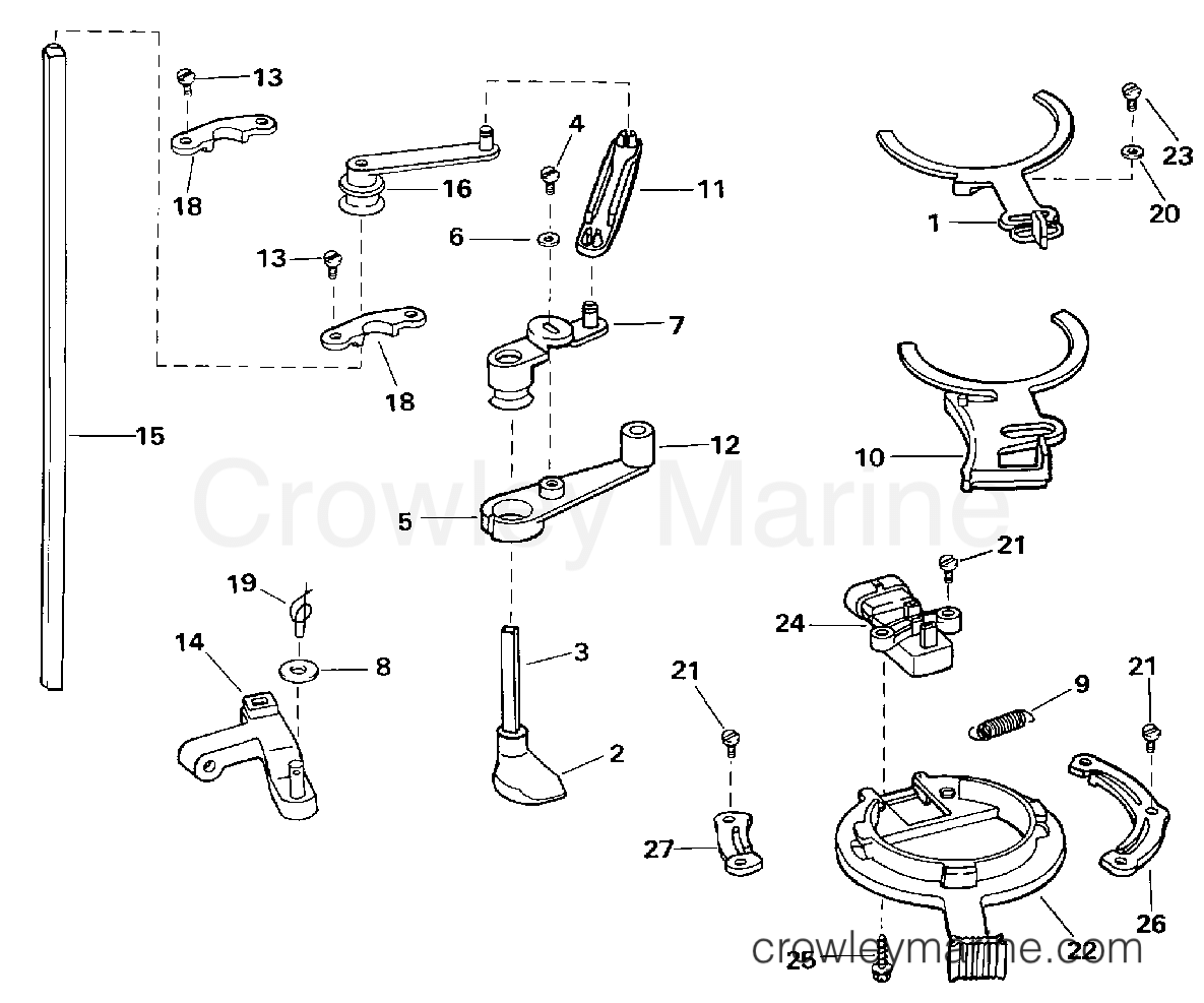 1998 Outboard 100 - J100WQLECS - THROTTLE LINKAGE