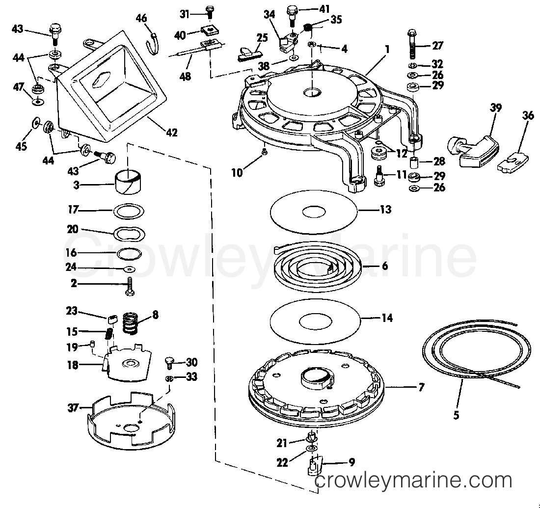 1988 Outboard 40 - E40ECCS - REWIND STARTER
