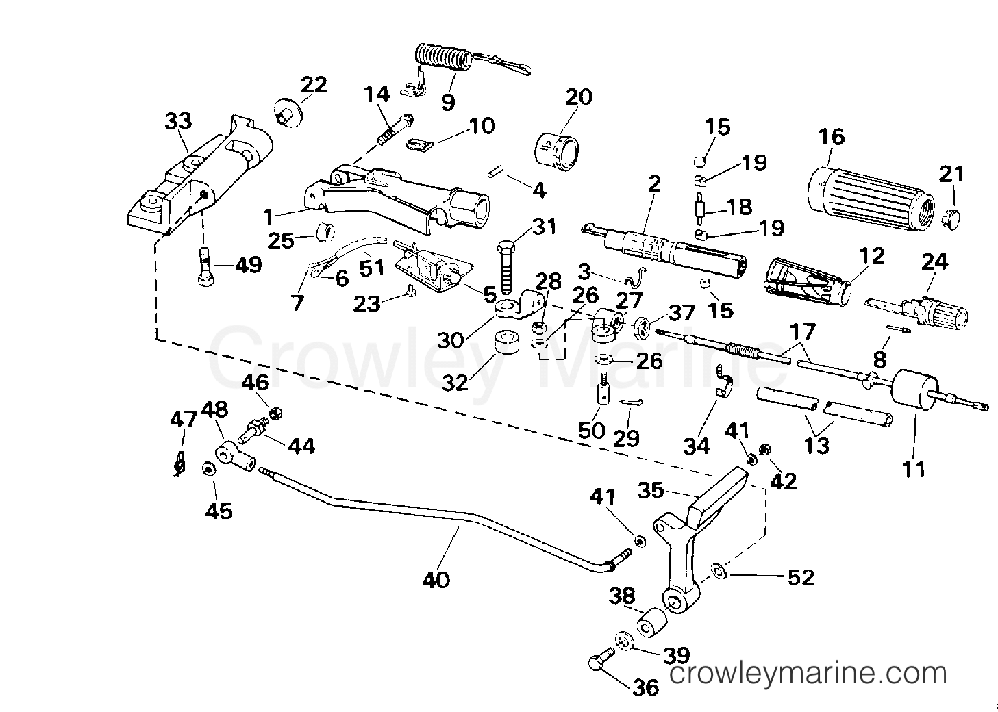1994 Outboard 25 - J25TELERC - STEERING AND SHIFT HANDLE