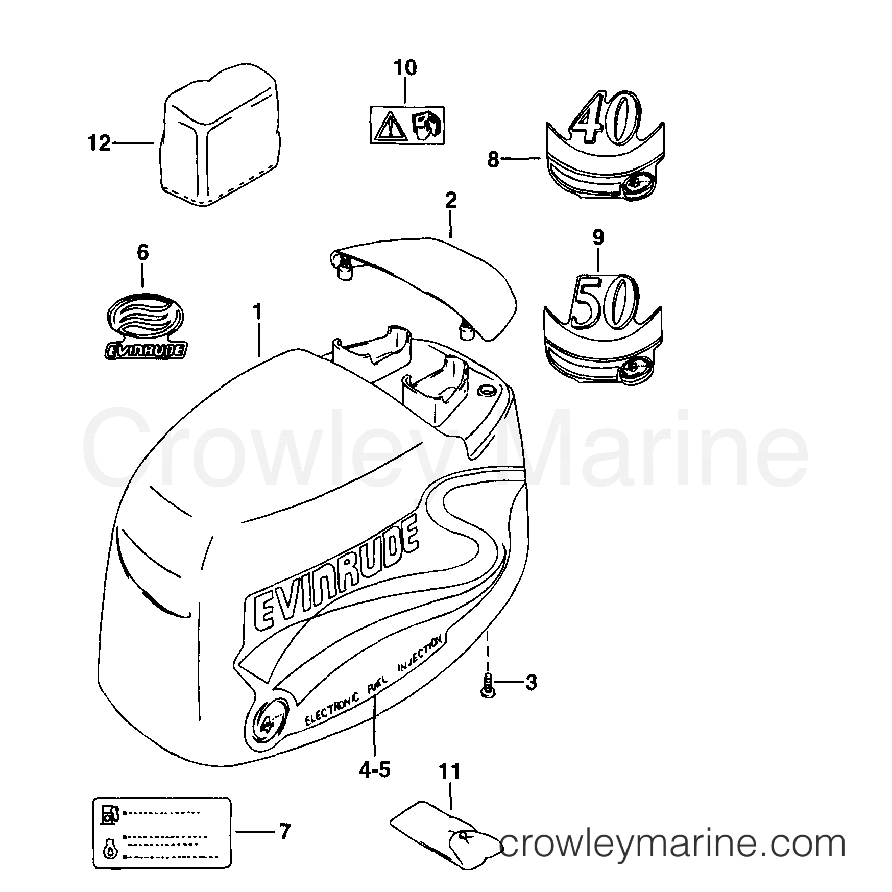 1999 Outboard 50 - E50PL4EES - ENGINE COVER