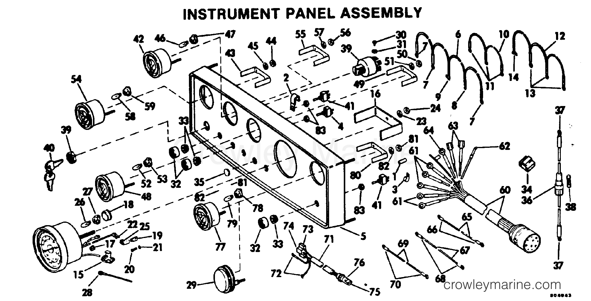 1981 Rigging OMC Stern Drive - All Models - INSTRUMENT PANEL ASSEMBLY