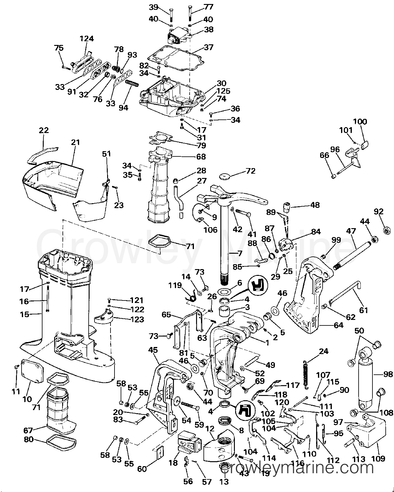 1984 Outboard 100 - J100WMLCRS - MIDSECTION
