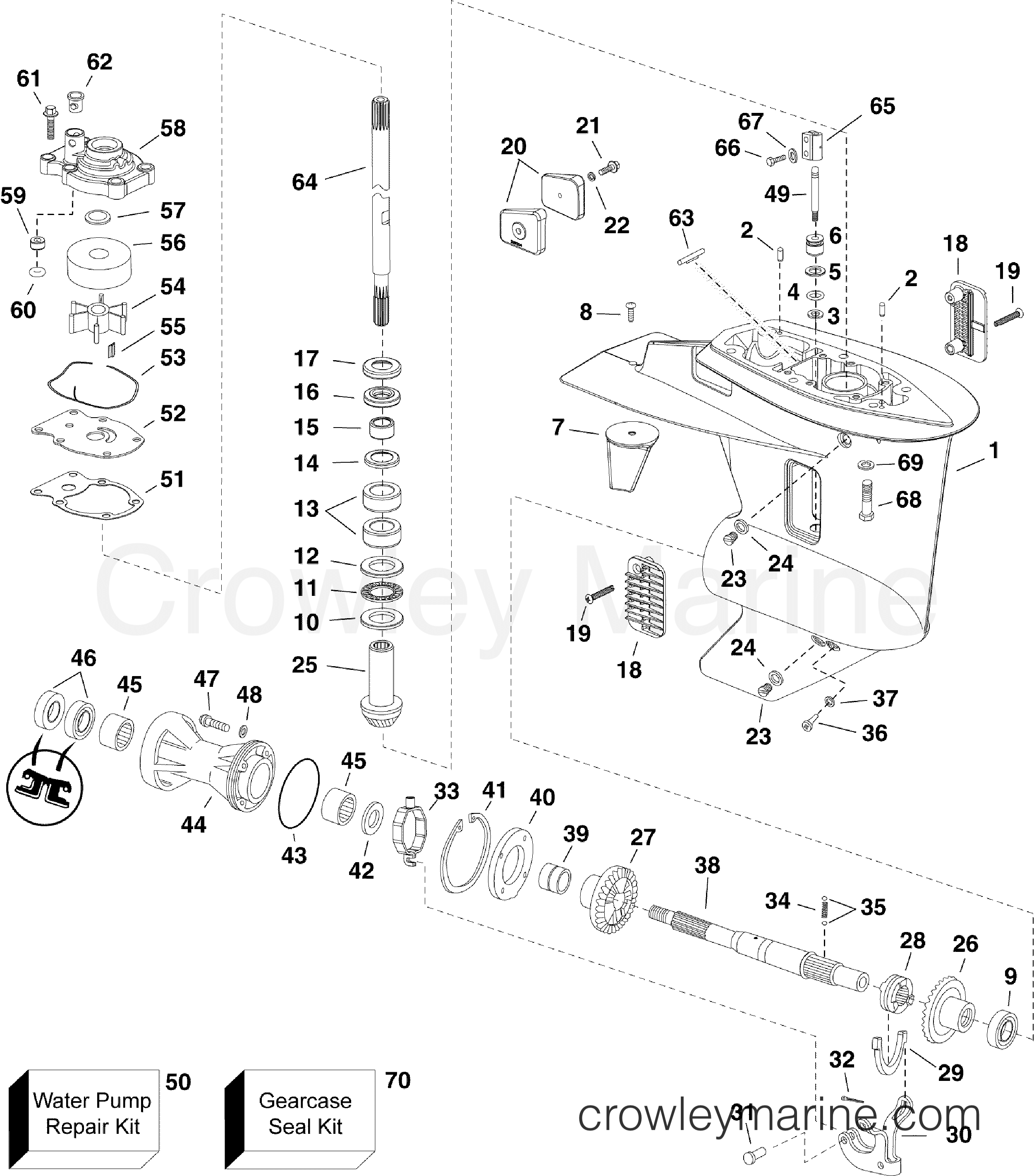 2010 Outboard 25 - E25DTEISC - GEARCASE