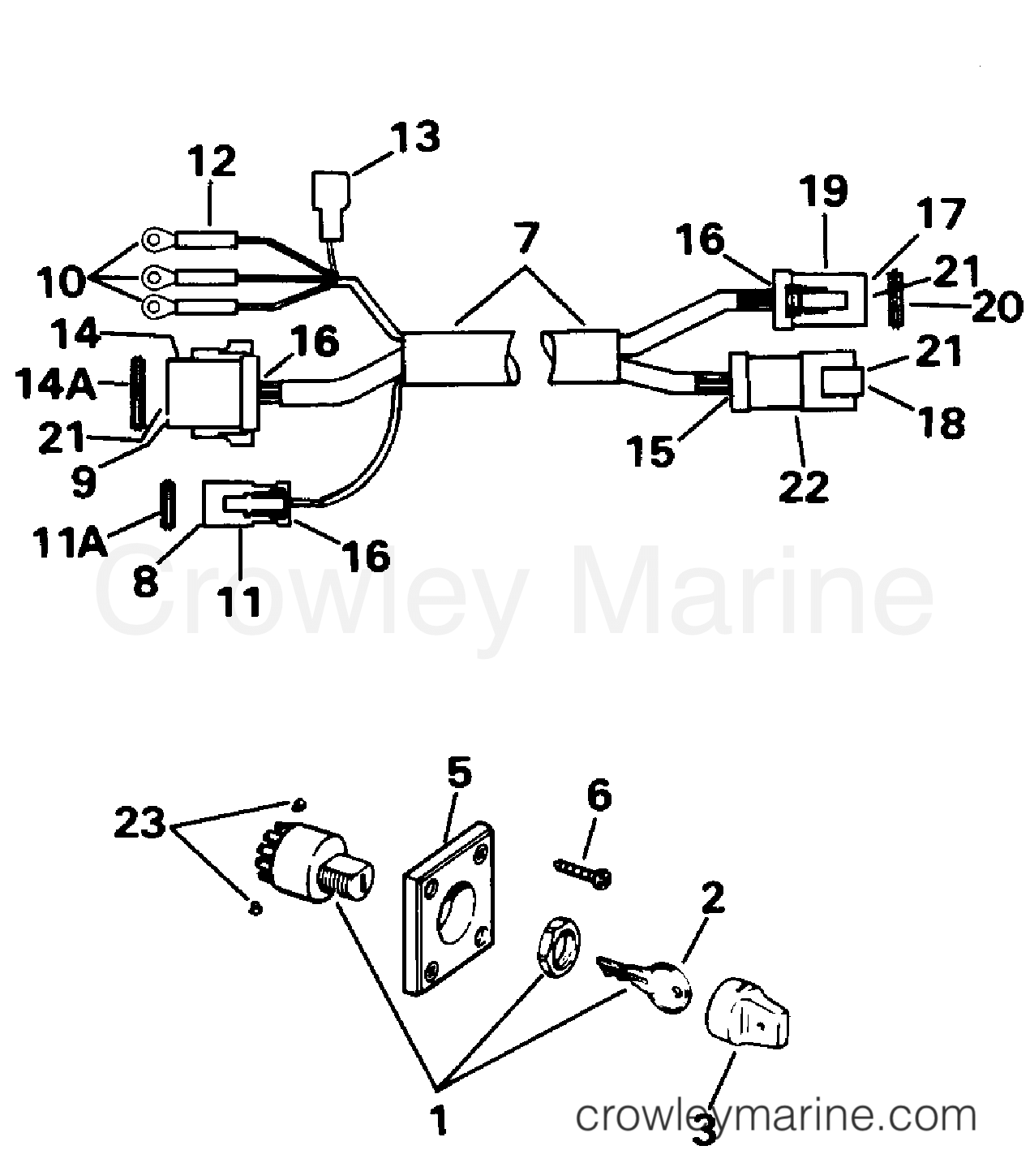 1996 Outboard 40 - J40TEEDS - IGNITION SWITCH & CABLE - 40TE, 40TTL