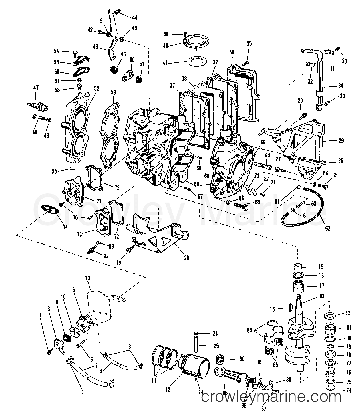 Powerhead Engine POWERHEAD GROUP - 1968 Outboard 18 18802A | Crowley Marine
