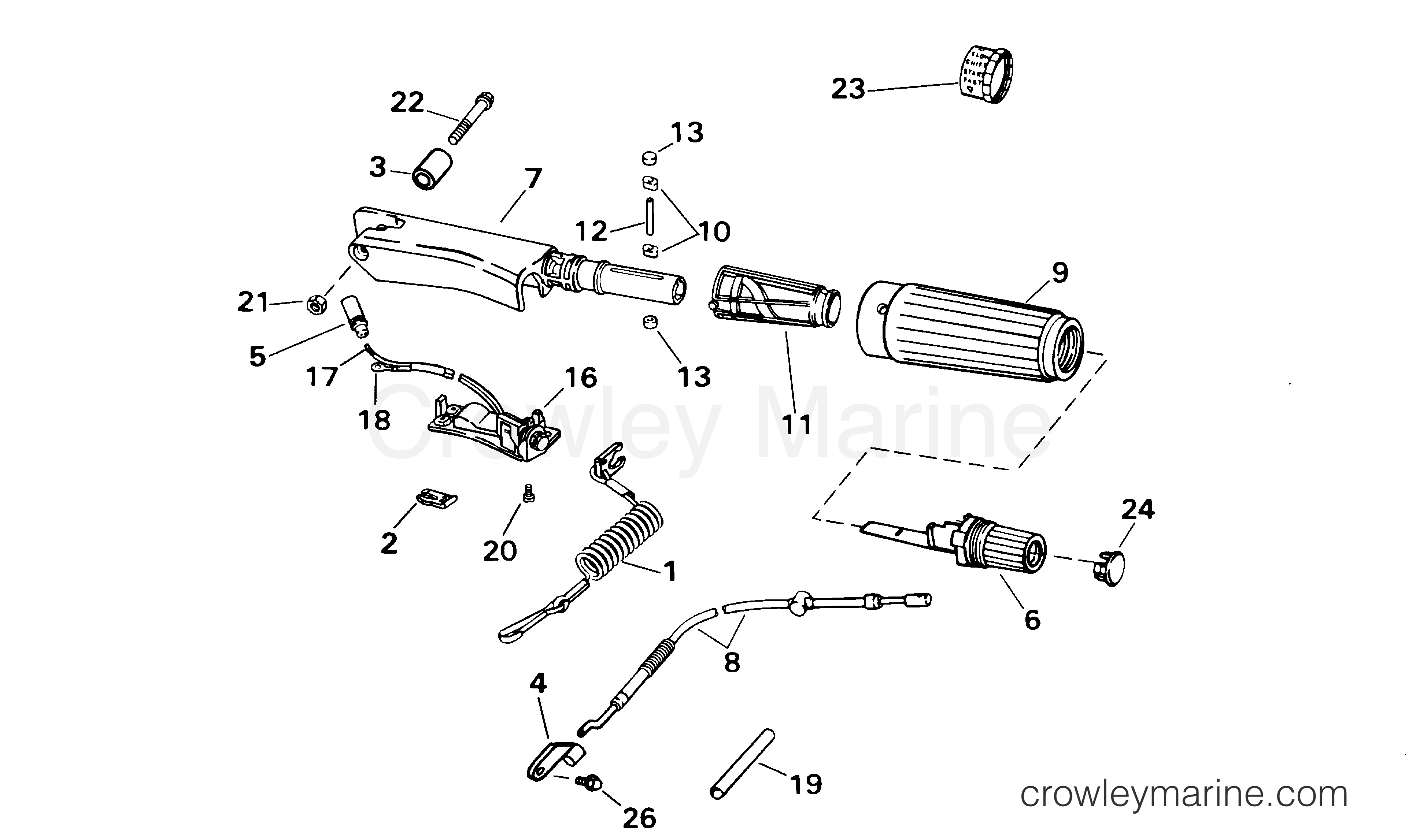 2001 Outboard 8 - E8R4SIE - STEERING HANDLE