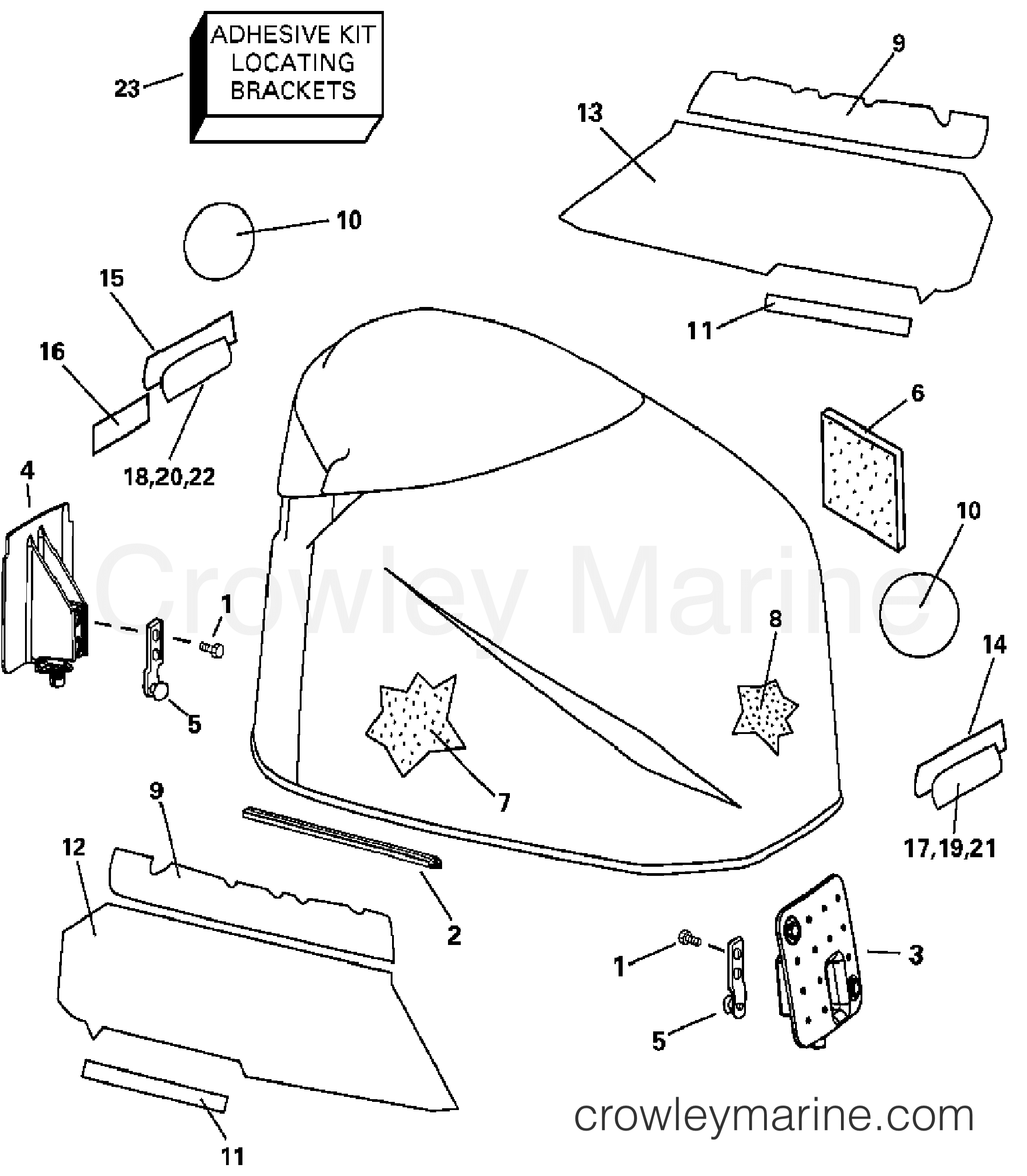 2002 Outboard 250 - E250FPXSNF - ENGINE COVER