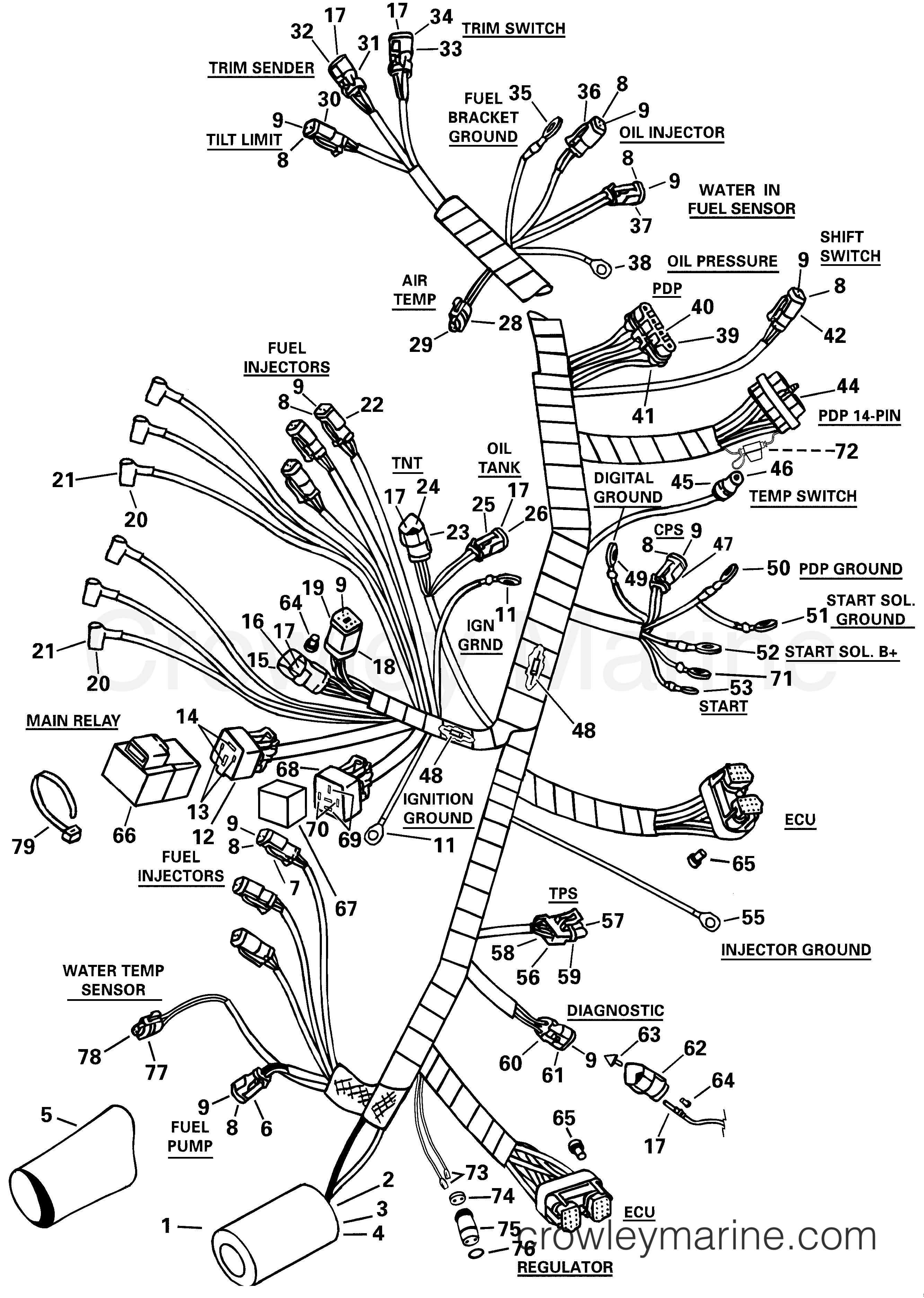 2001 Outboard 175 - E175FPLSIF - MOTOR CABLE ASSEMBLY