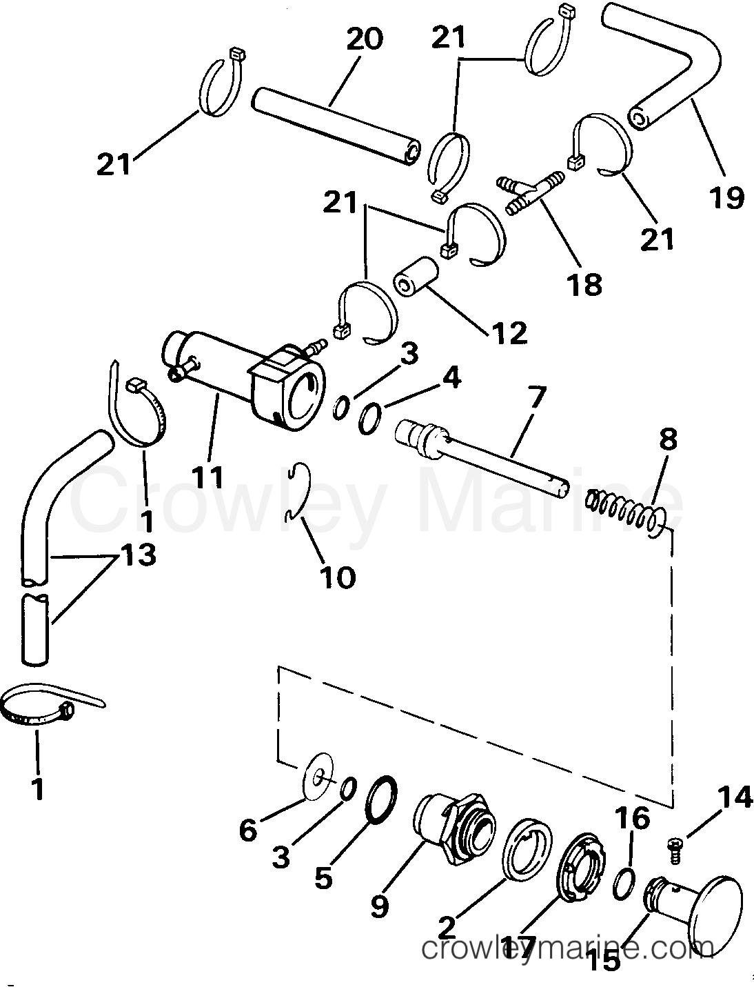 1985 Outboard 30 - J30TECOA - MANUAL PRIMER SYSTEM