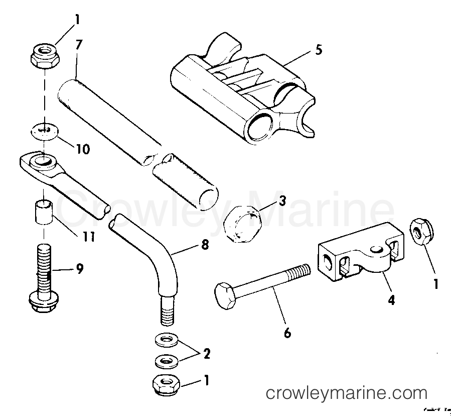 1990 Rigging Accessories - Steering - DUAL CABLE CONNECTOR KIT - PARALLEL ENTRY 60 THRU 70
