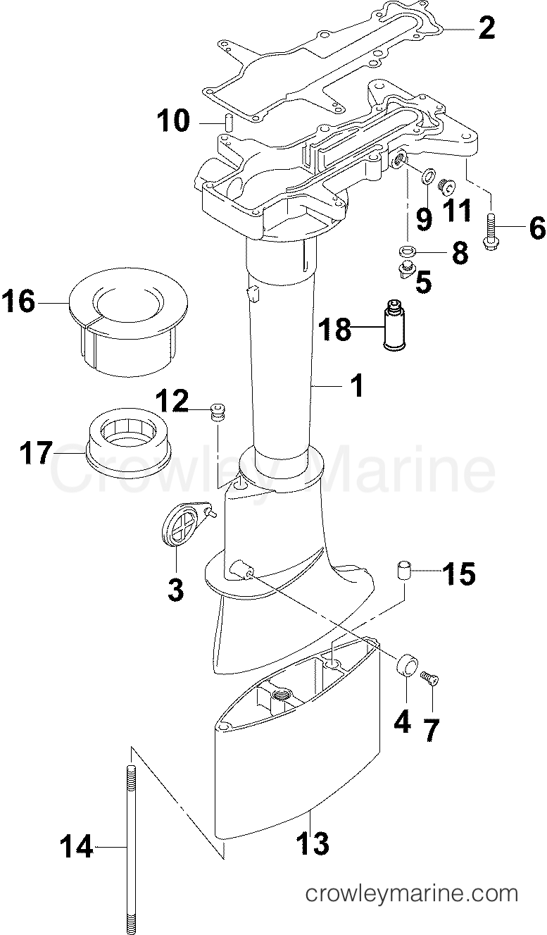 2004 Outboard 4 - J4RL4SRC - DRIVESHAFT HOUSING