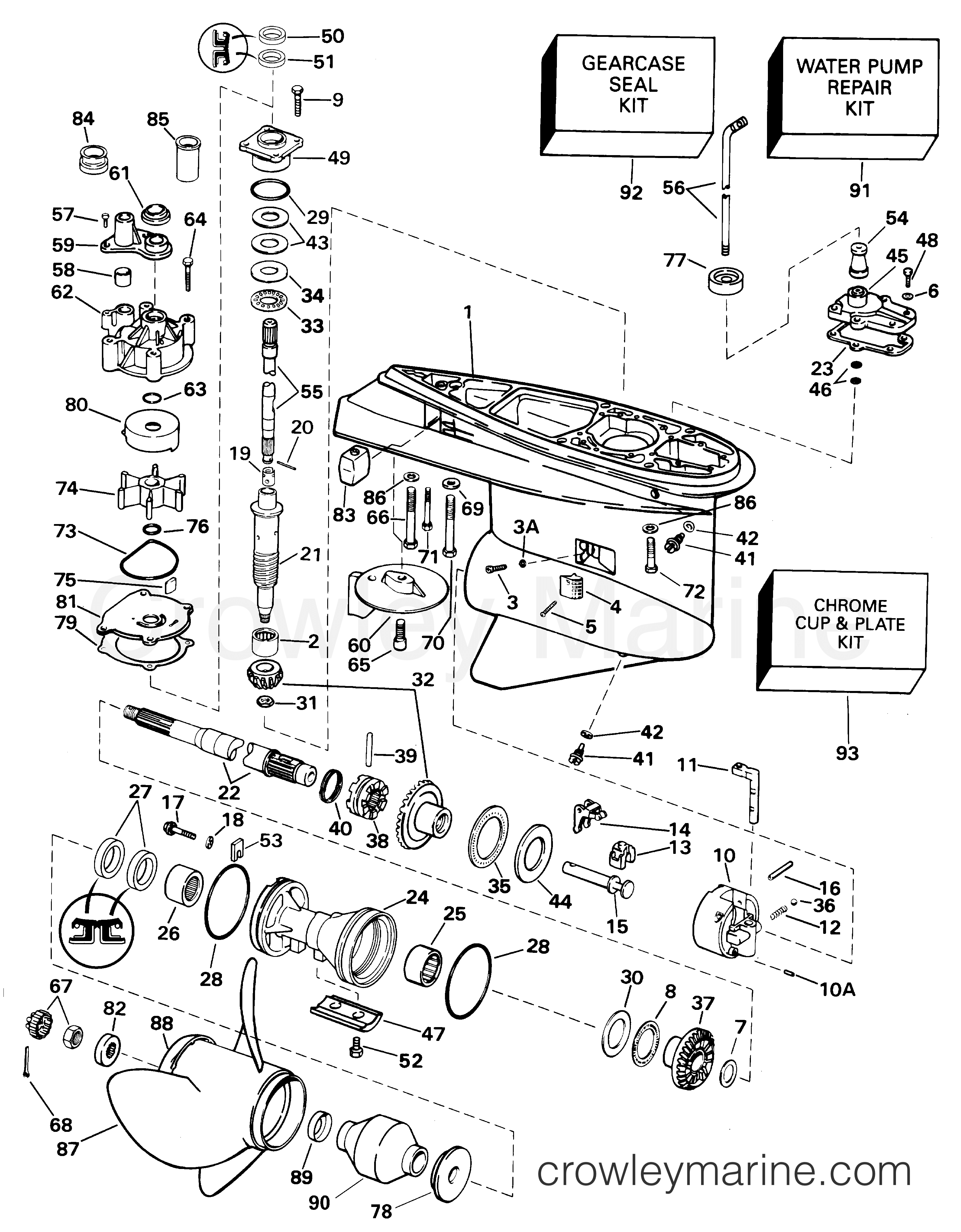 2001 Outboard 135 - J135VLSIF - GEARCASE