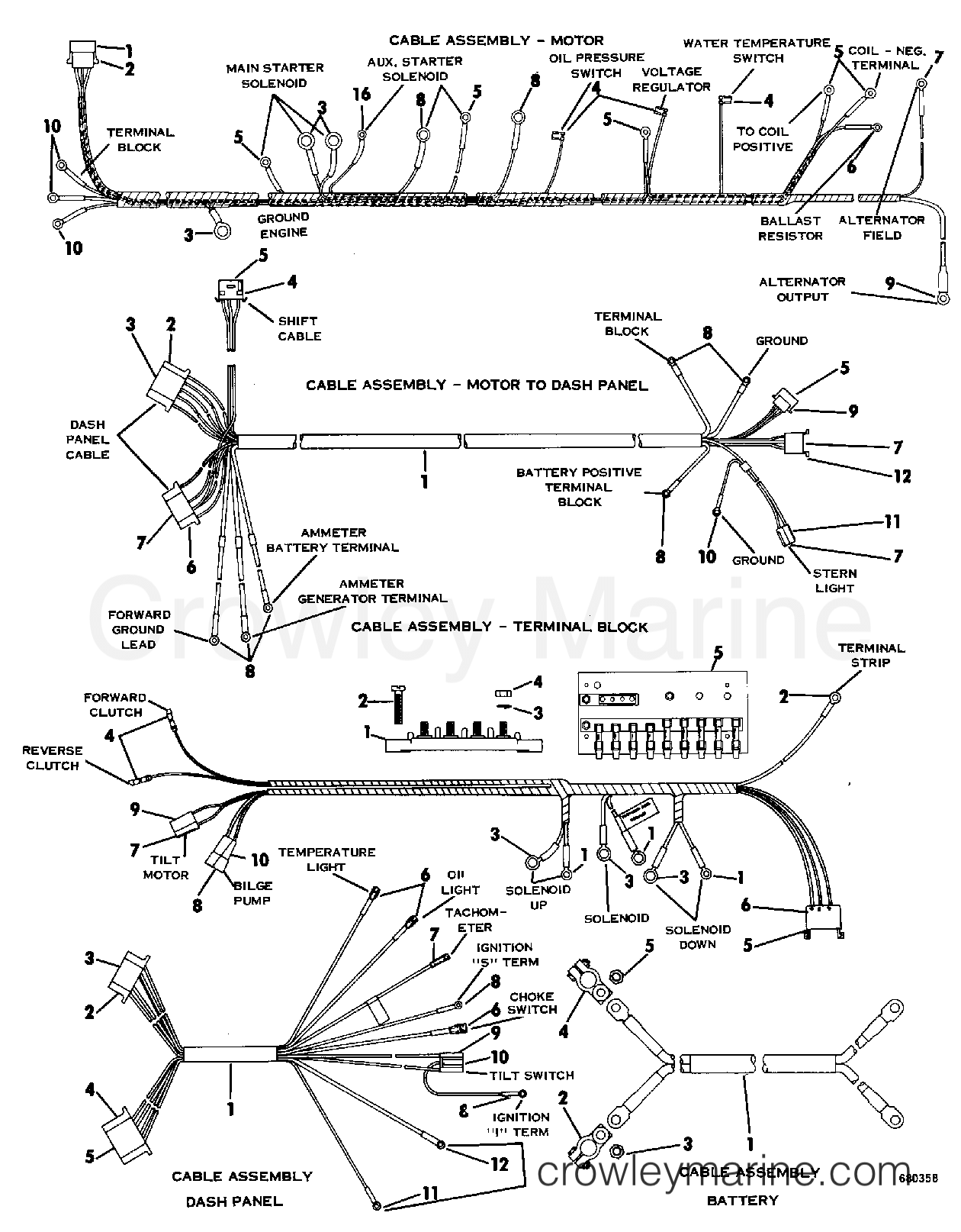 1968 Stern Drive 120 - CU-16C - CABLE ASSEMBLY GROUP