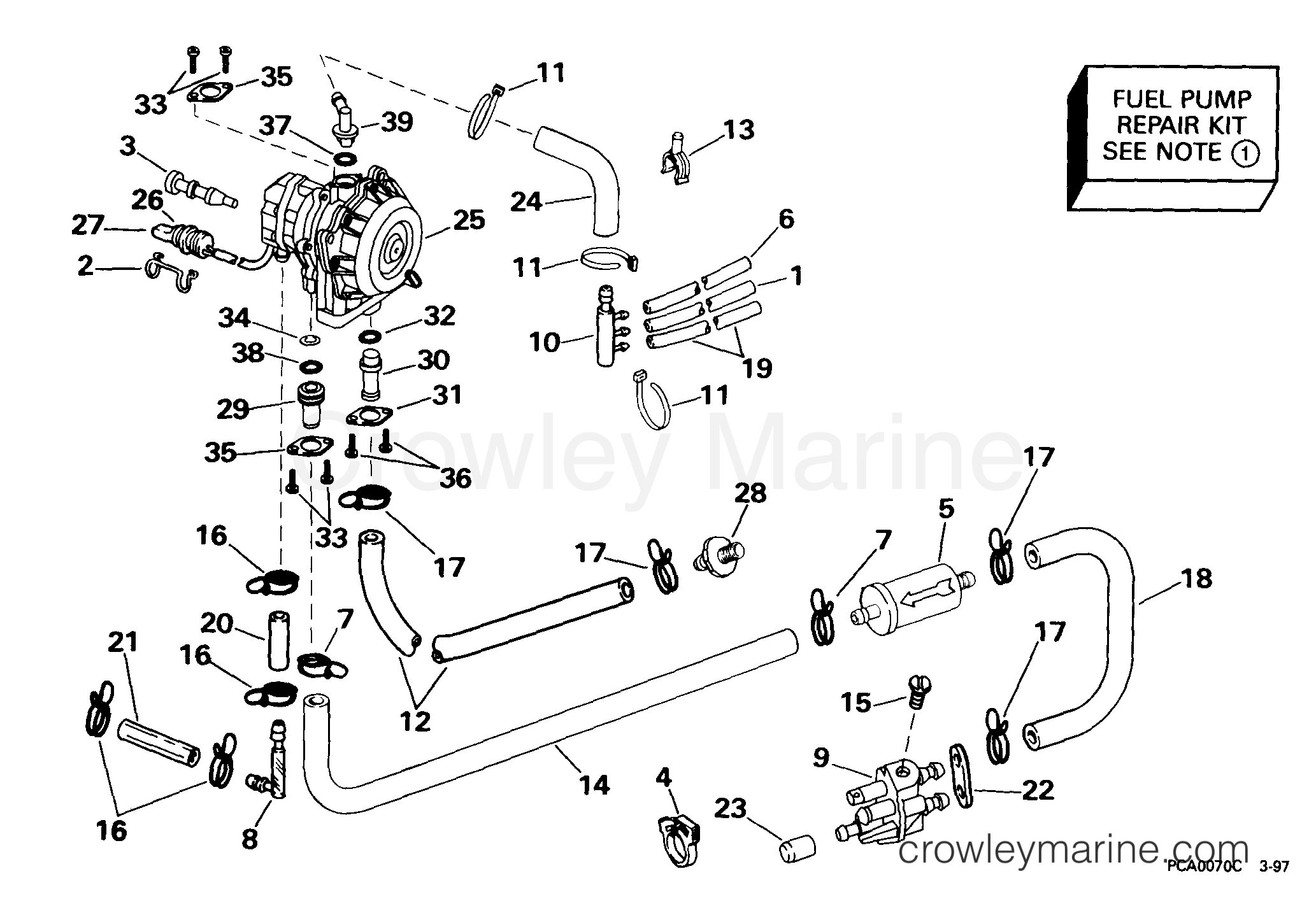1999 Outboard 40 - BJ40EEEA - FUEL PUMP