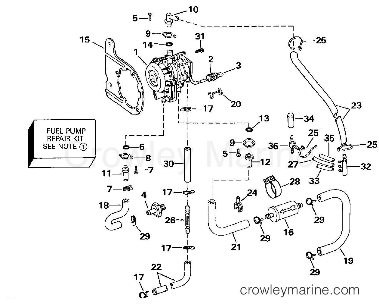 1998 Outboard 60 - BJ60TLECM - FUEL PUMP